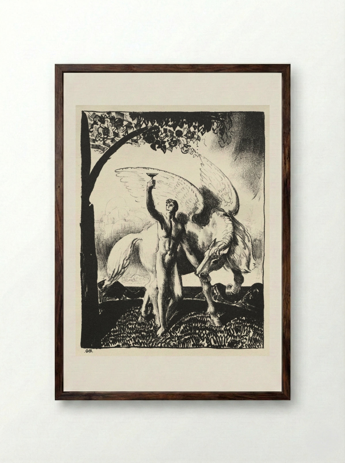 New Society Dinner Card - George Bellows - Framed Print Dark Wood
