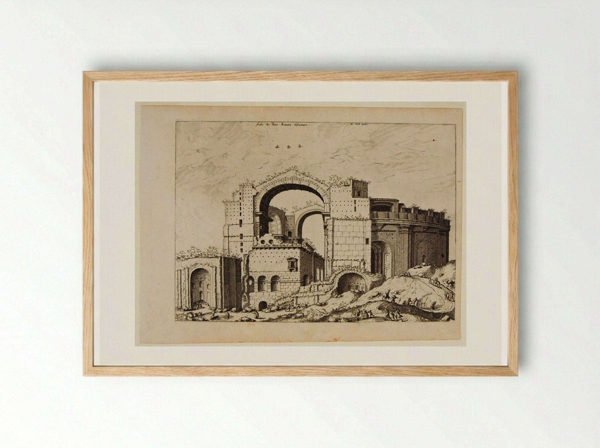 New St. Peter’s under Construction - Hieronymus Cock - Framed Print Wood