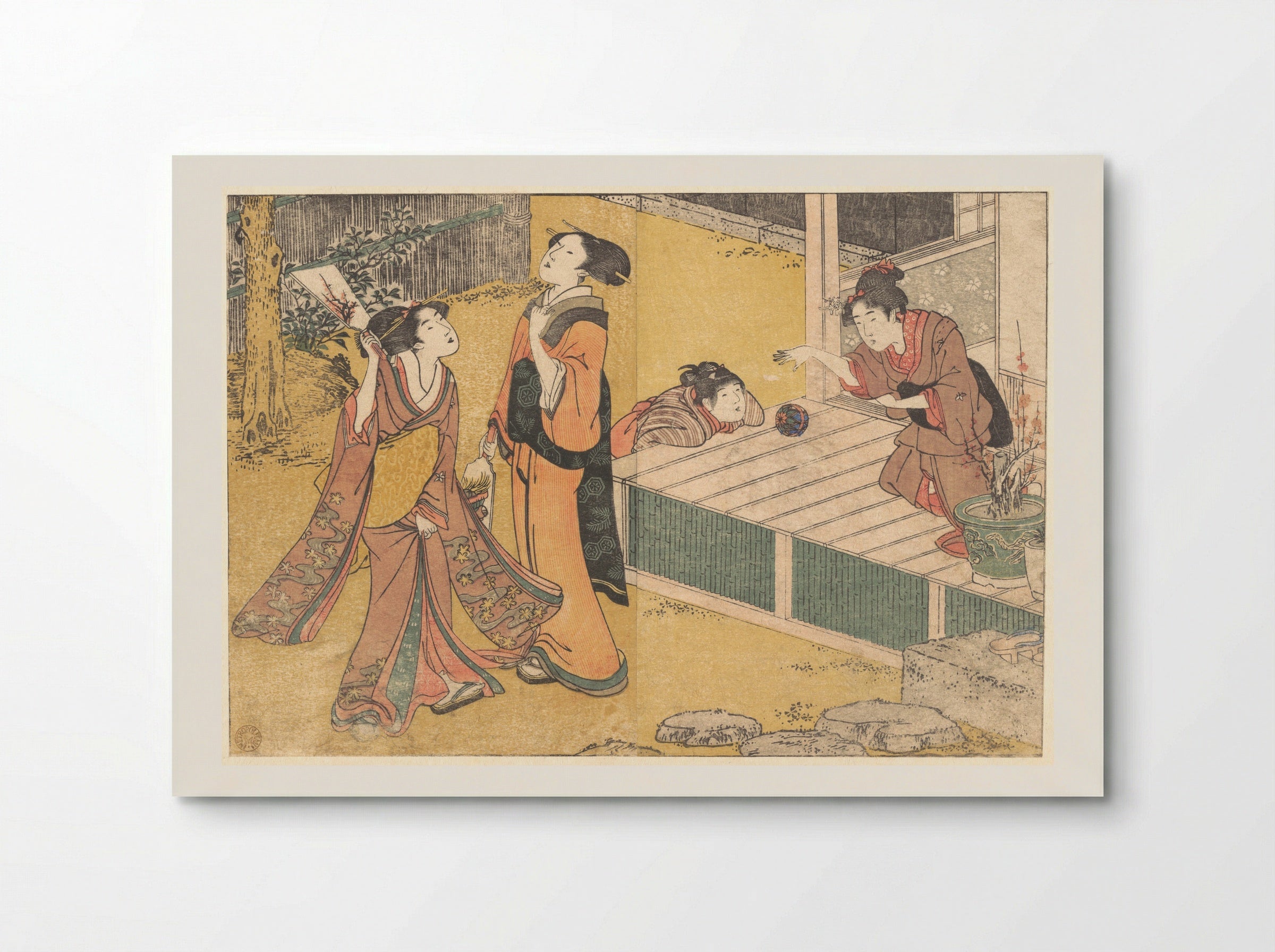 New Year's Games, from the printed book Flowers of the Four Seasons (Shiki no hana) - Kitagawa Utamaro - Poster
