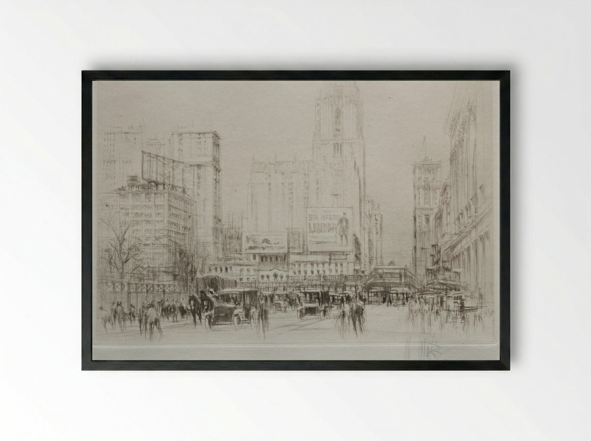 New York City: 42nd Street - William Walcot - Framed Print Black