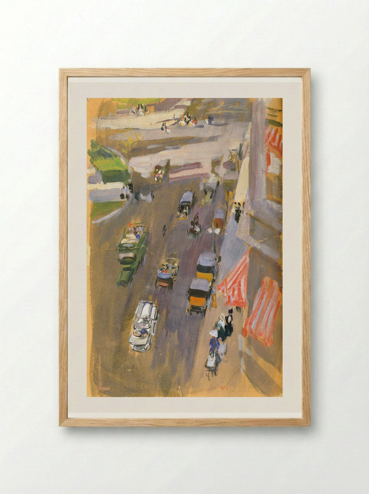 New York (Street Scene) - Joaquín Sorolla - Framed Print Wood