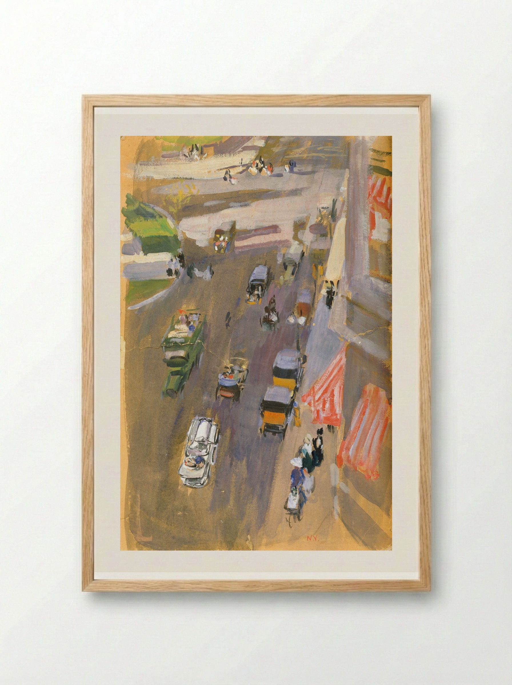 New York (Street Scene) - Joaquín Sorolla - Framed Print Wood