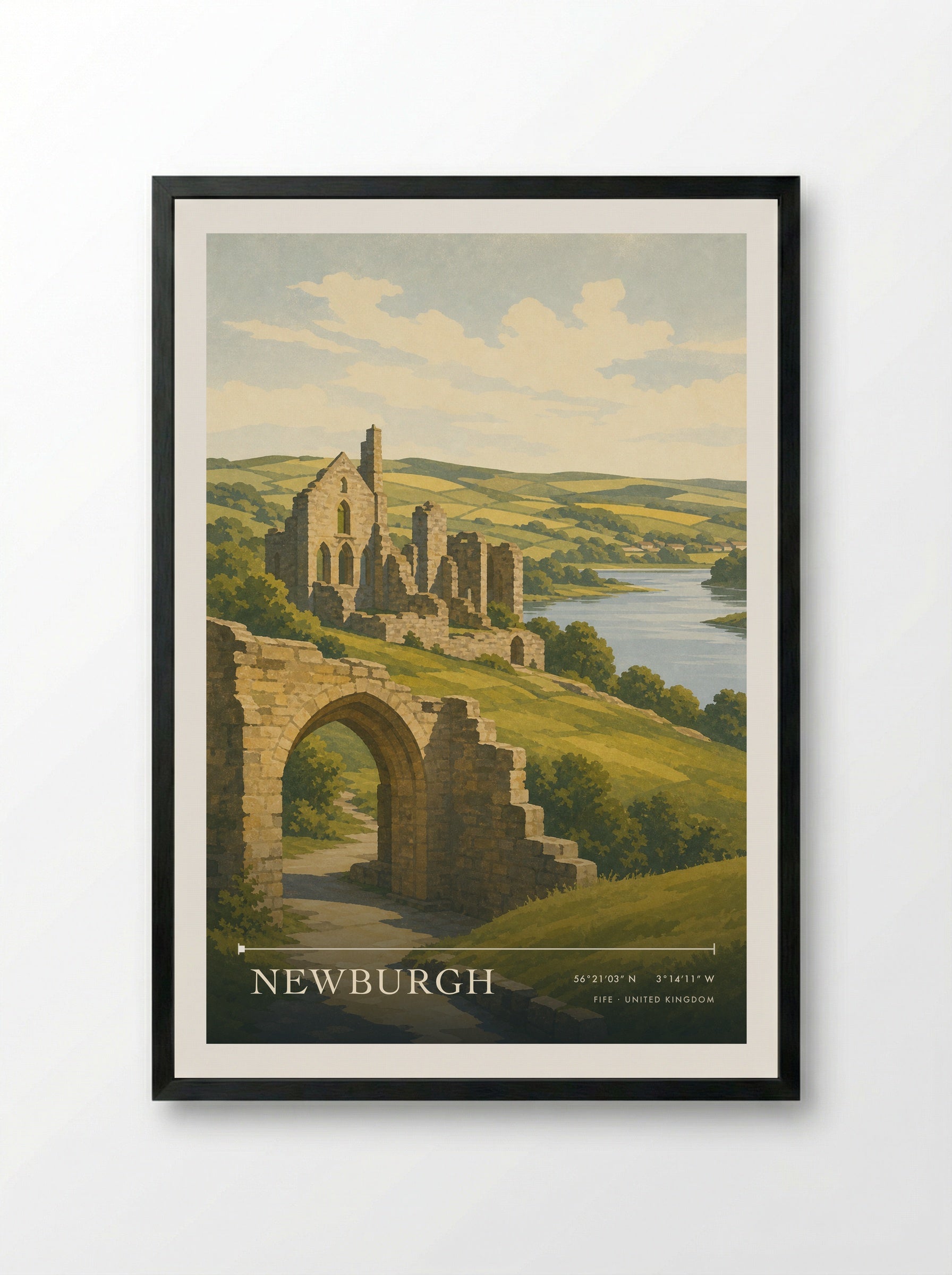 Newburgh Fife United Kingdom Travel Poster - Framed Print Black