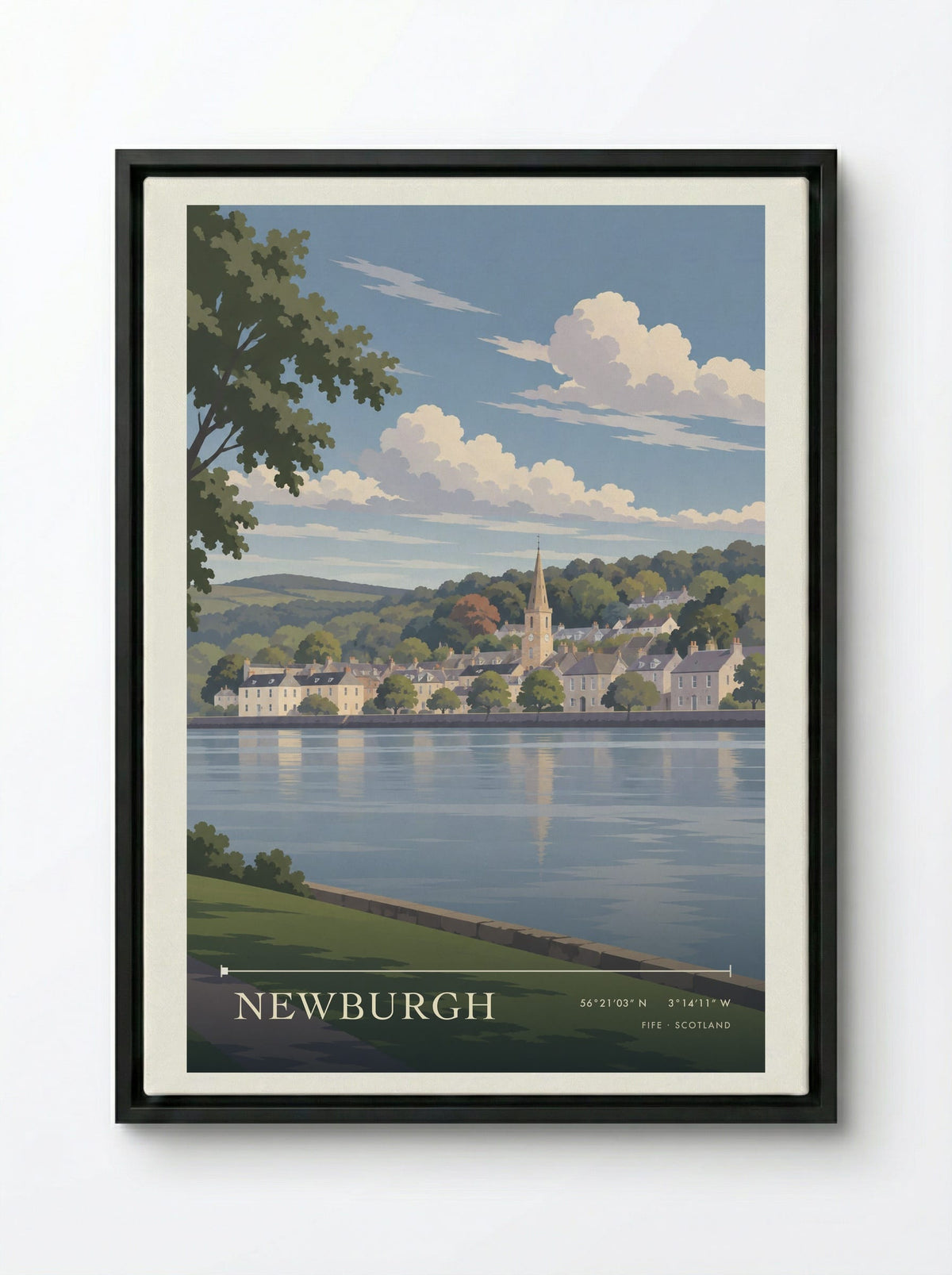 Newburgh, Fife | Travel Poster - Framed Canvas Black