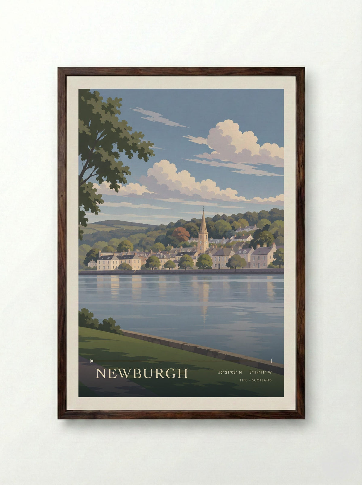 Newburgh, Fife | Travel Poster - Framed Print Dark Wood