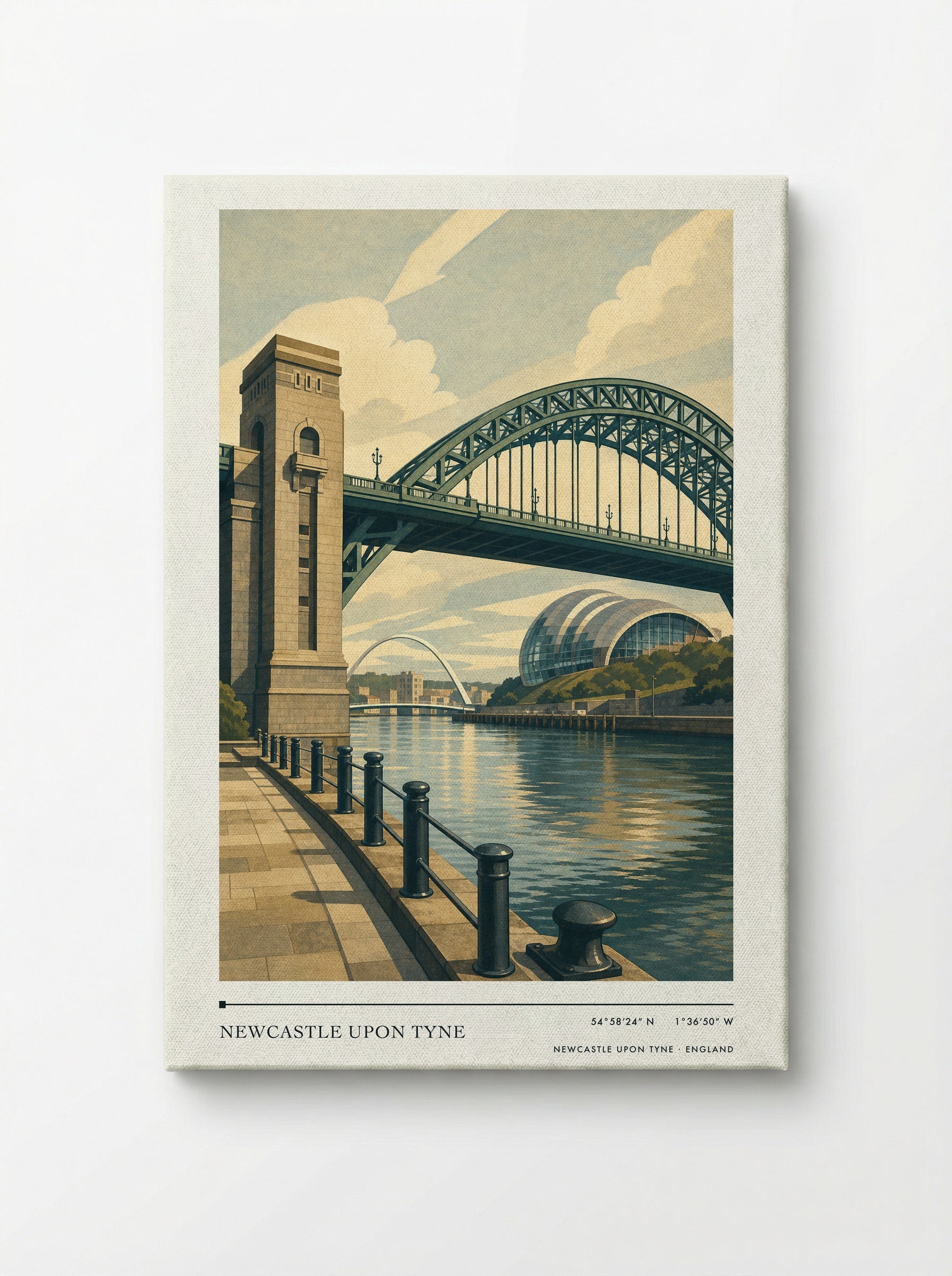Newcastle upon Tyne England Travel Poster - Canvas