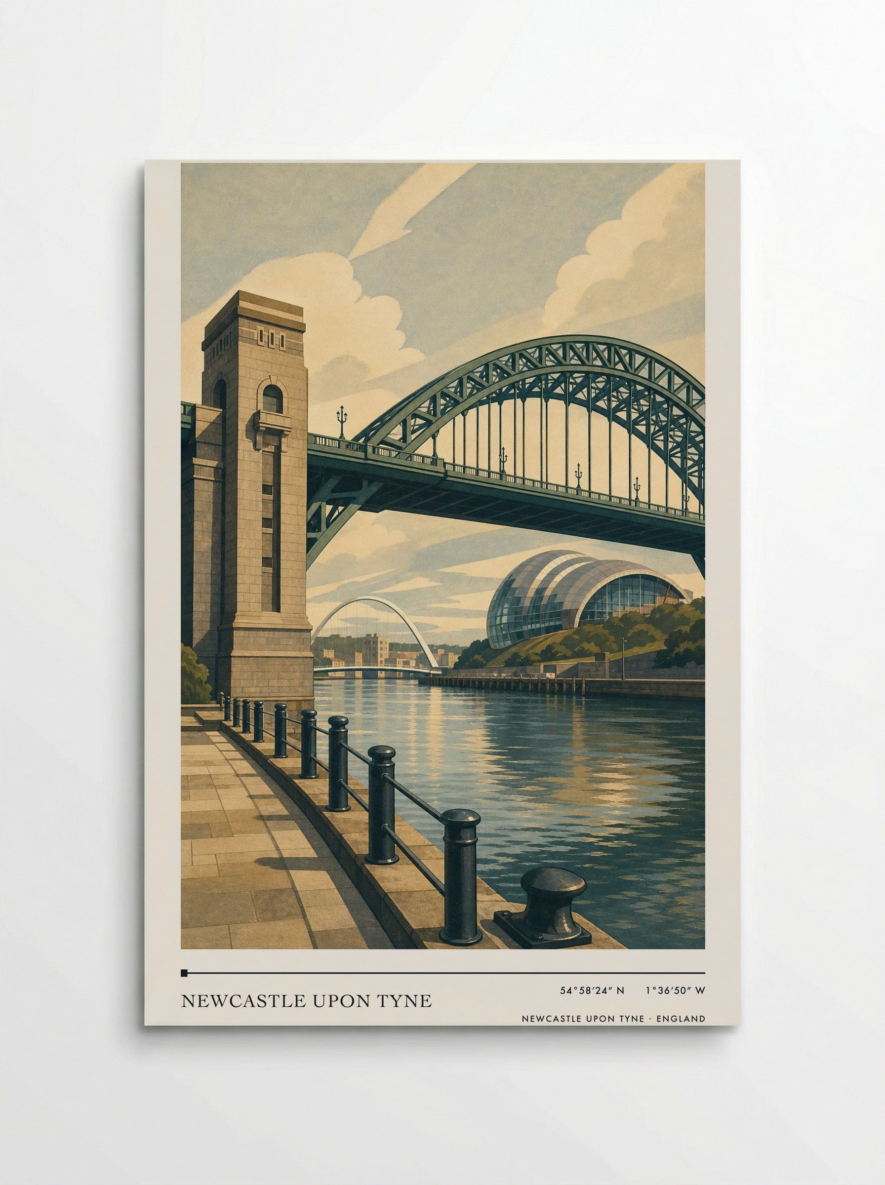 Newcastle upon Tyne England Travel Poster - Poster