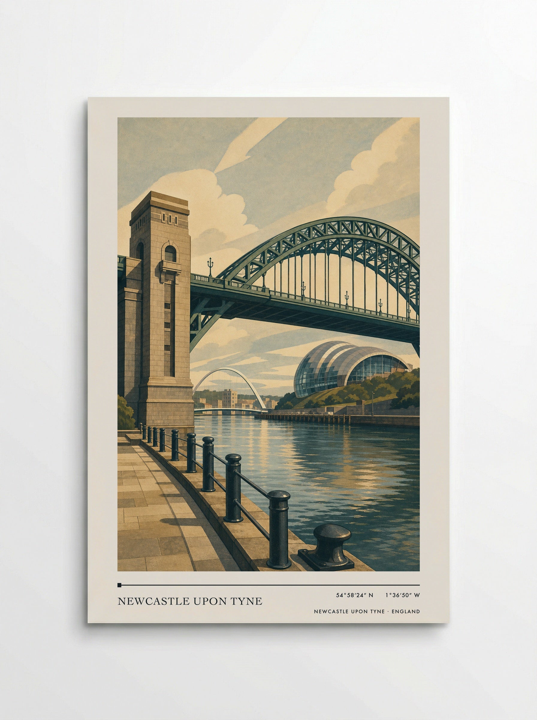 Newcastle upon Tyne England Travel Poster - Poster