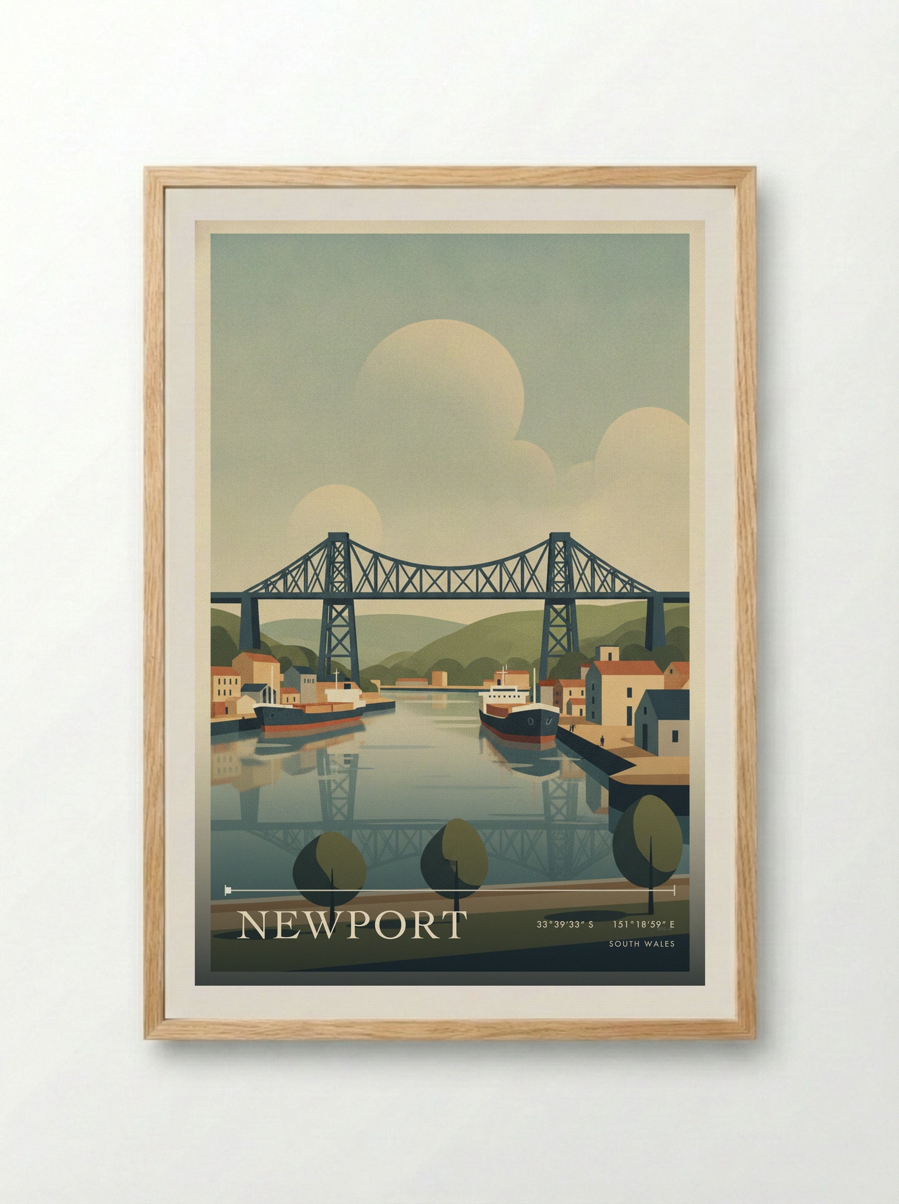 Newport South Wales Wales Travel Poster - Framed Print Wood