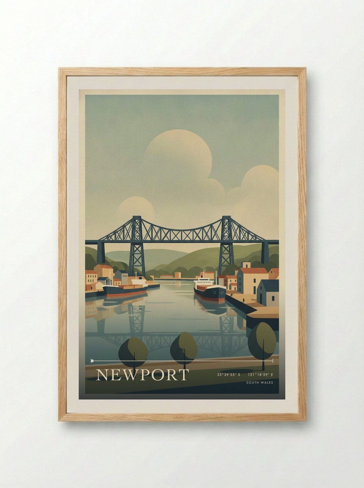 Newport South Wales Wales Travel Poster - Framed Print Wood