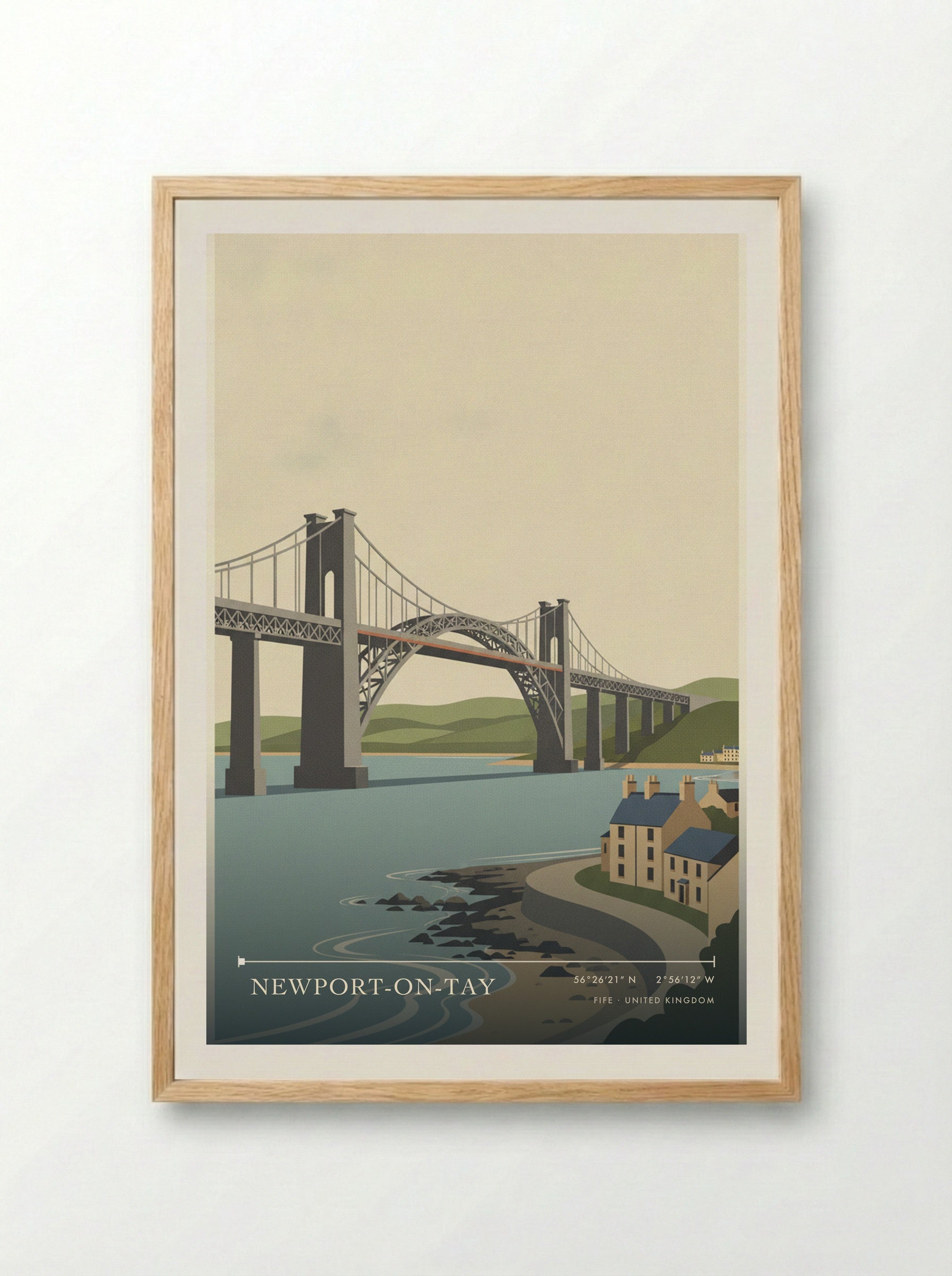 Newport-on-Tay Fife United Kingdom Travel Poster - Framed Print Wood