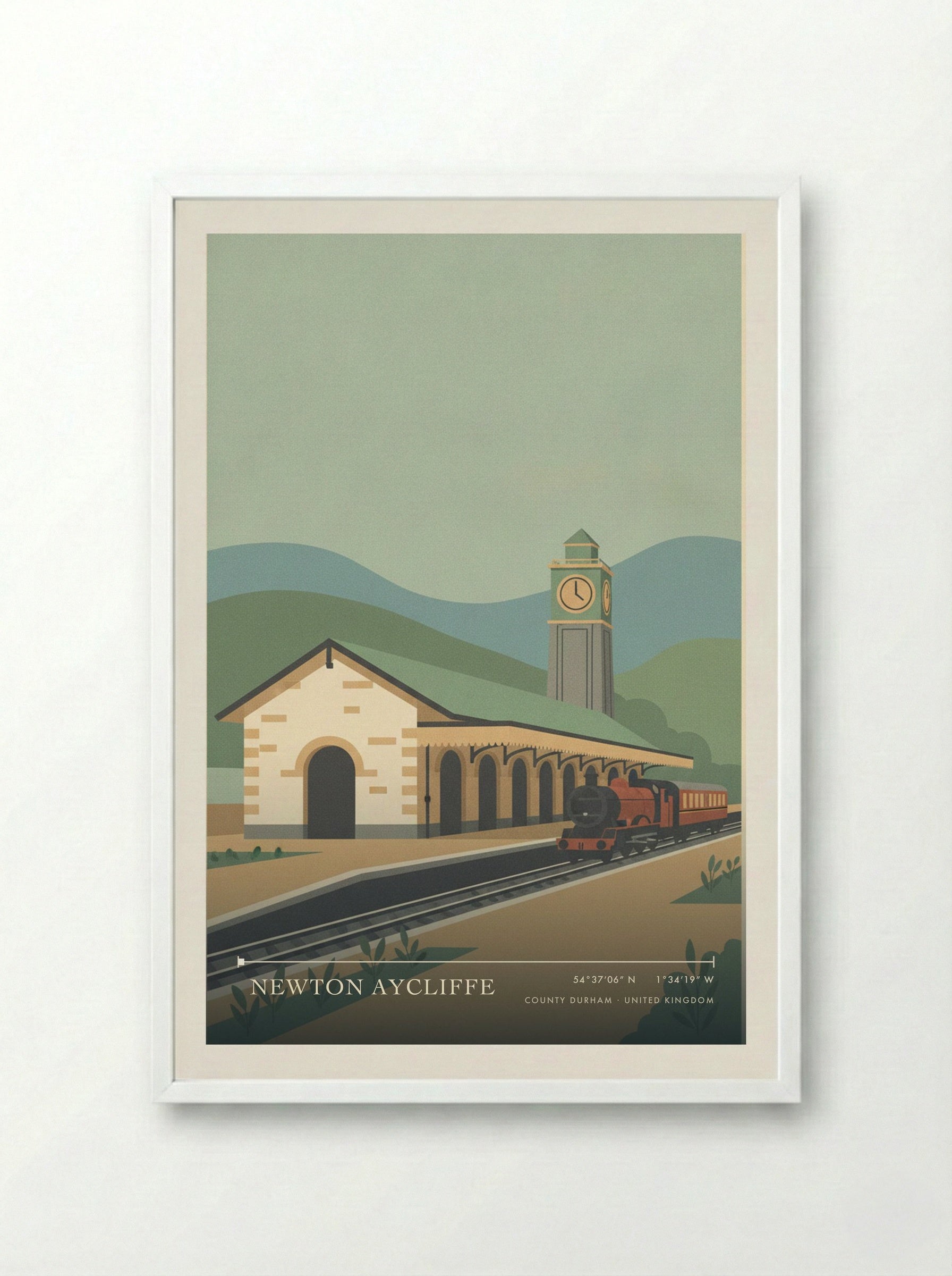 Newton Aycliffe County Durham United Kingdom Travel Poster - Framed Print White
