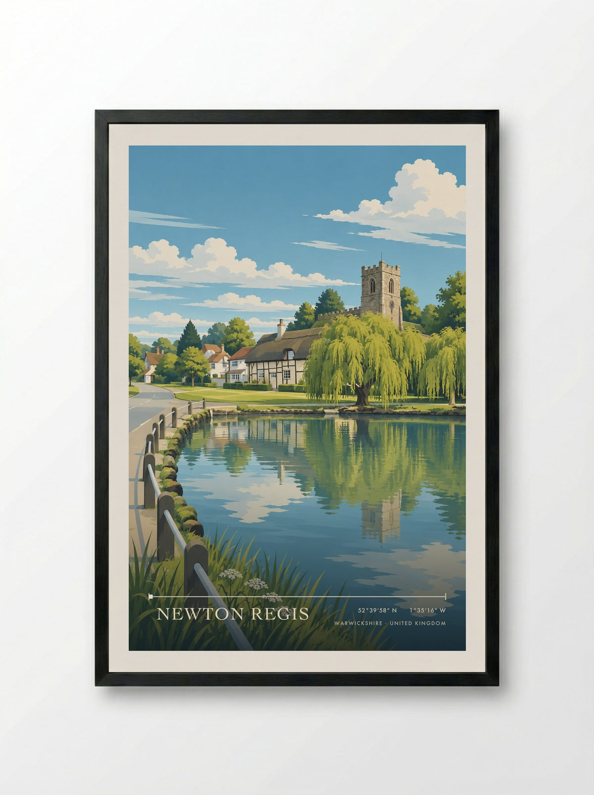 Newton Regis, Warwickshire | Travel Poster - Framed Print Black