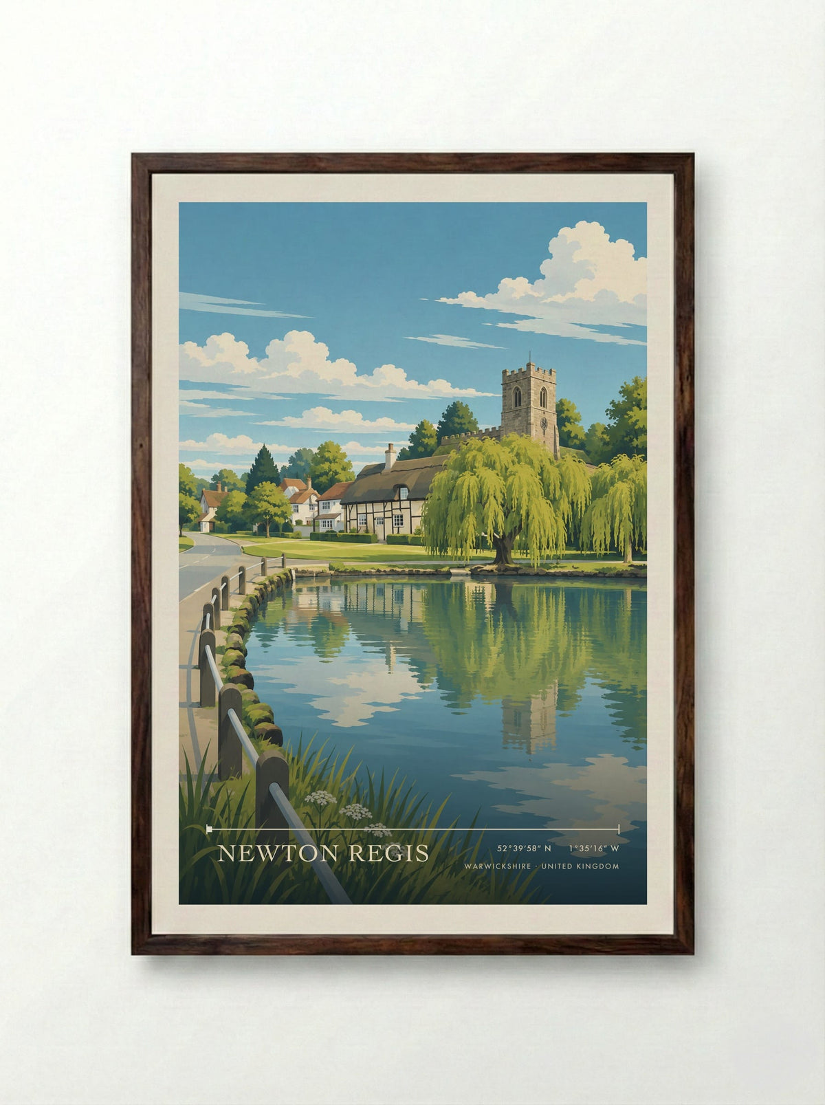 Newton Regis, Warwickshire | Travel Poster - Framed Print Dark Wood