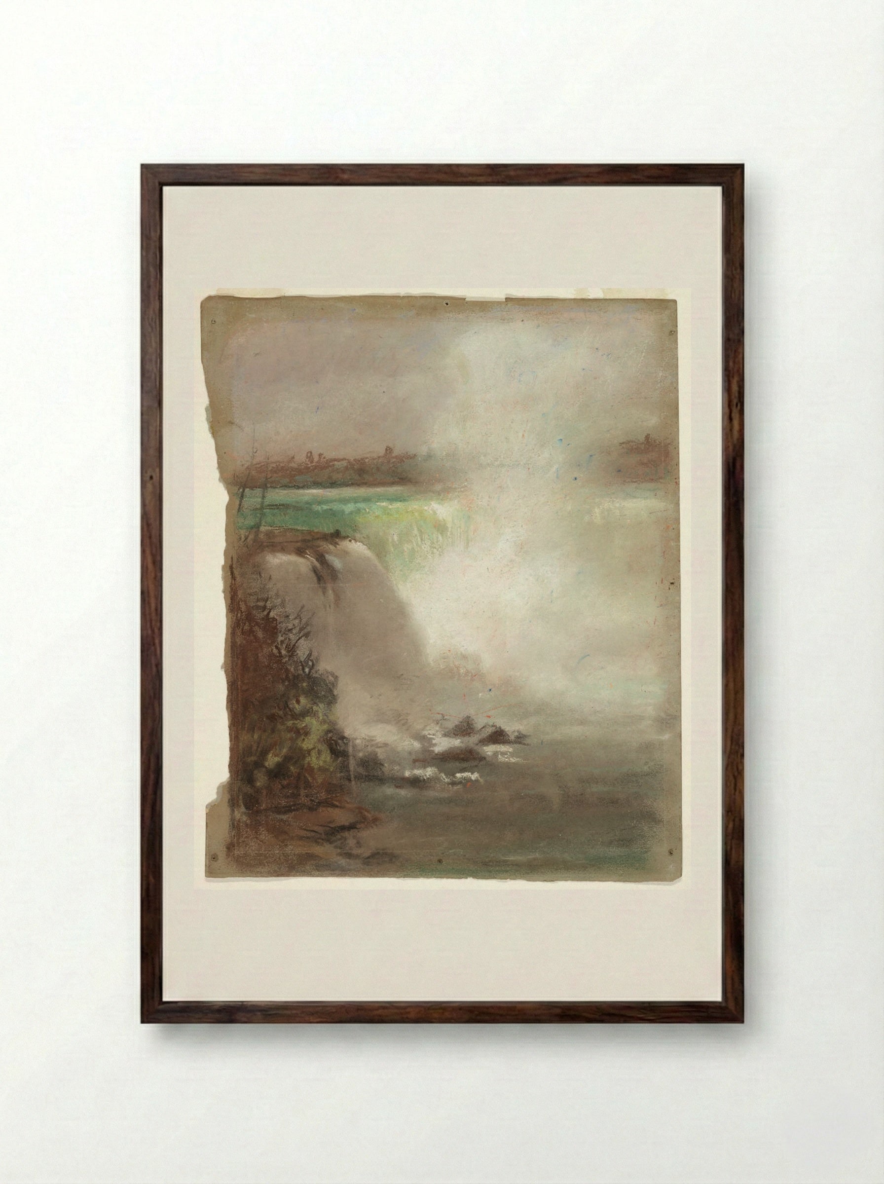 Niagara Falls (American Falls) - William Morris Hunt - Framed Print Dark Wood