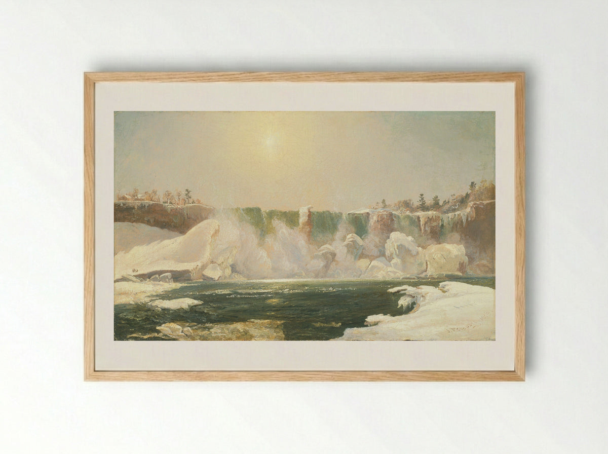 Niagara Falls in Winter - Jasper Francis Cropsey - Framed Print Wood