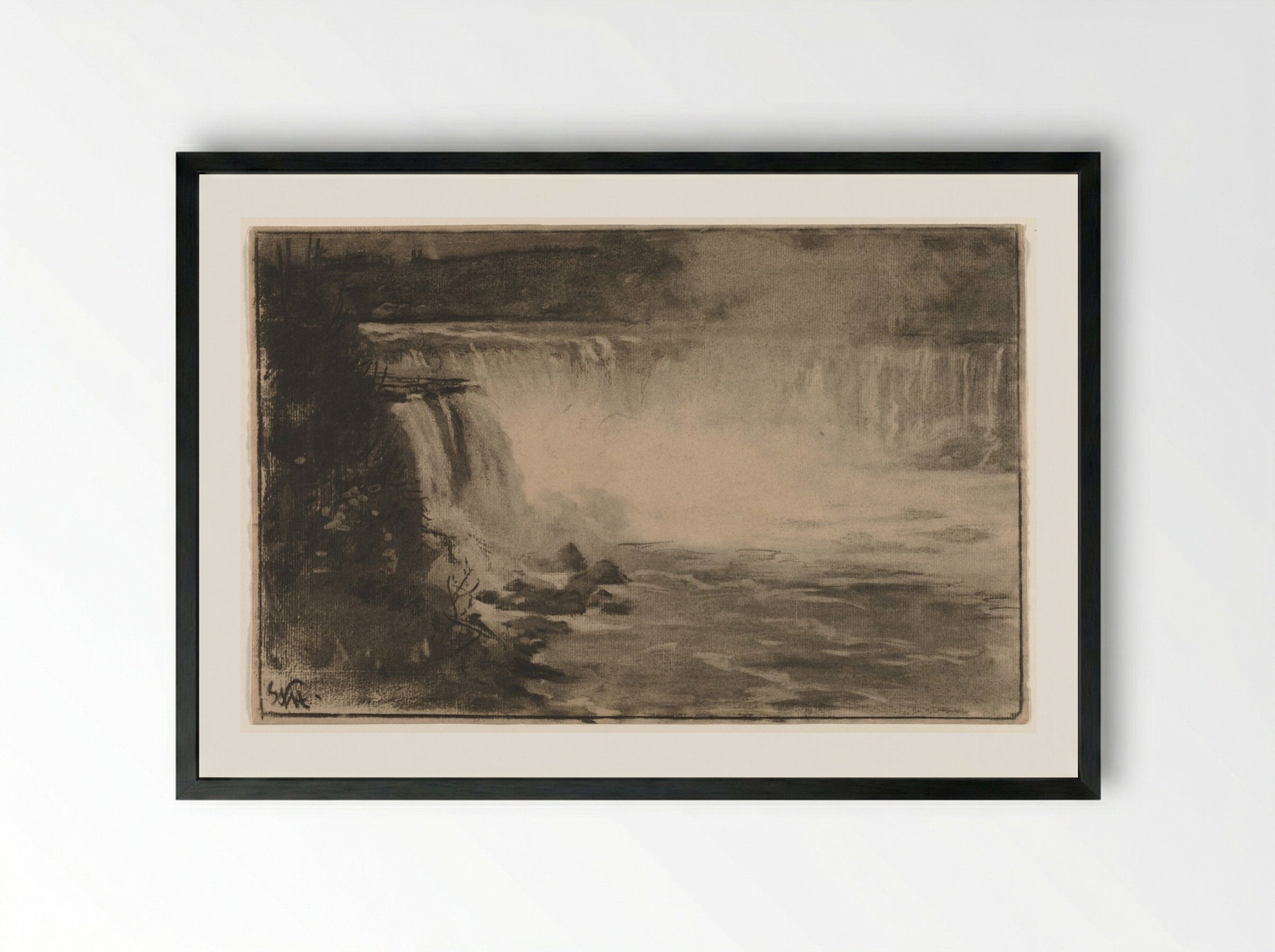 Niagara Falls - William Morris Hunt - Framed Print Black