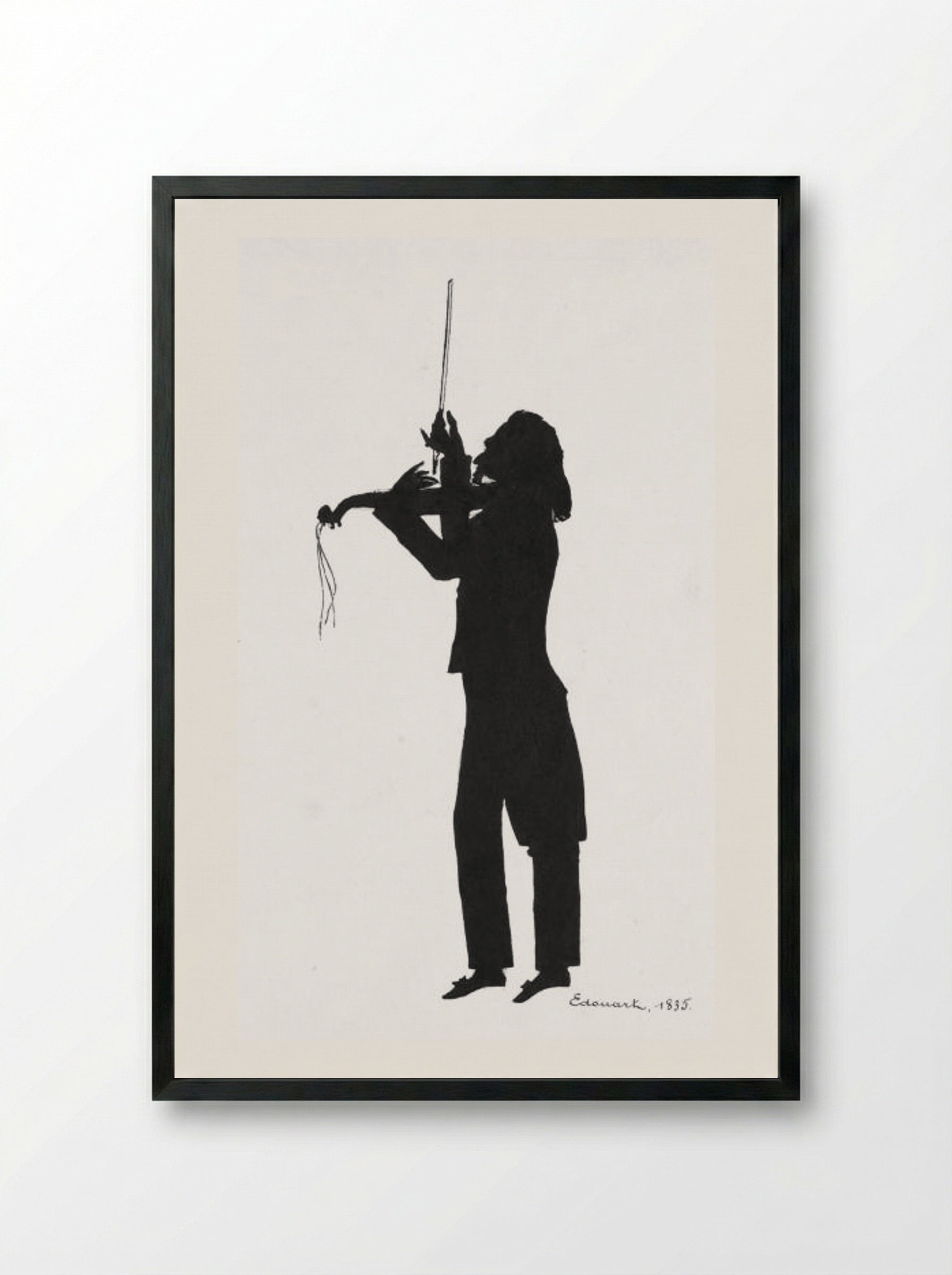 Niccolò Paganini - Auguste Edouart - Framed Print Black