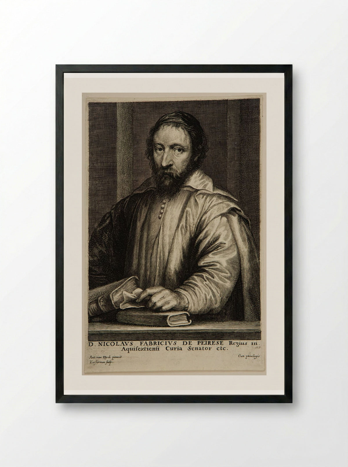 Nicolas Claude Fabri de Peiresc - Lucas Vorsterman I - Framed Print Black