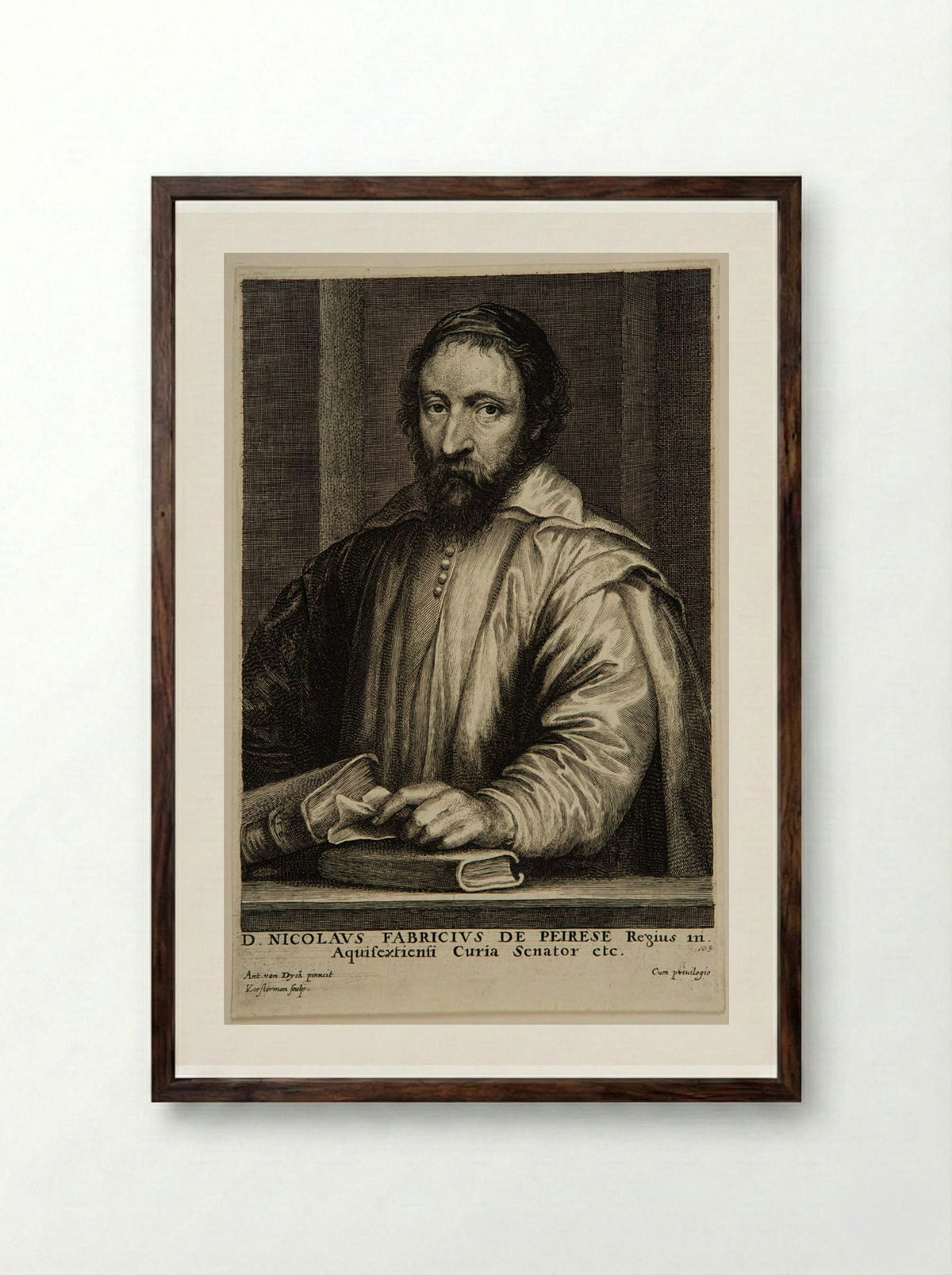 Nicolas Claude Fabri de Peiresc - Lucas Vorsterman I - Framed Print Dark Wood
