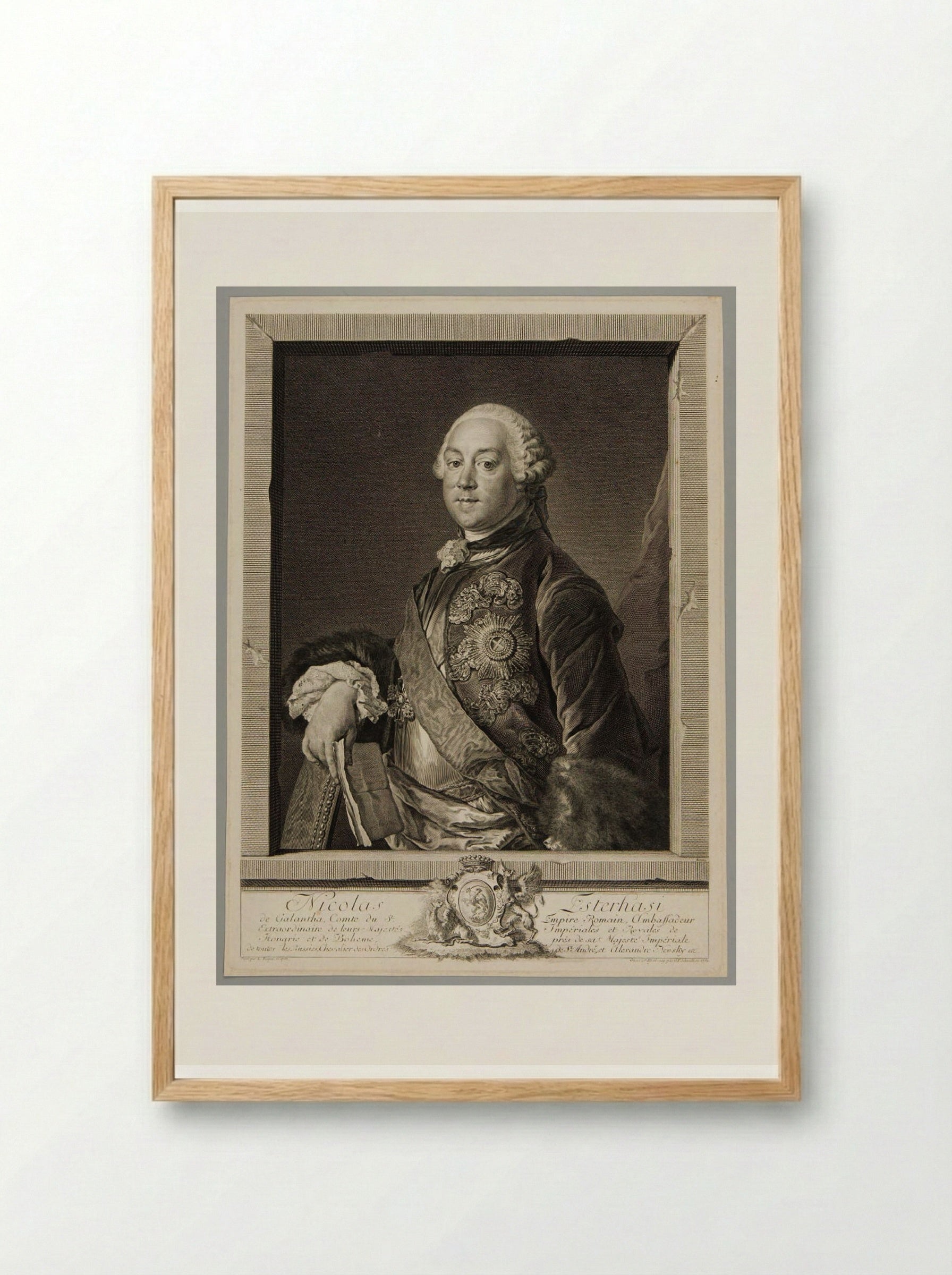 Nicolas Esterhazy de Galantha - Georg Friedrich Schmidt - Framed Print Wood