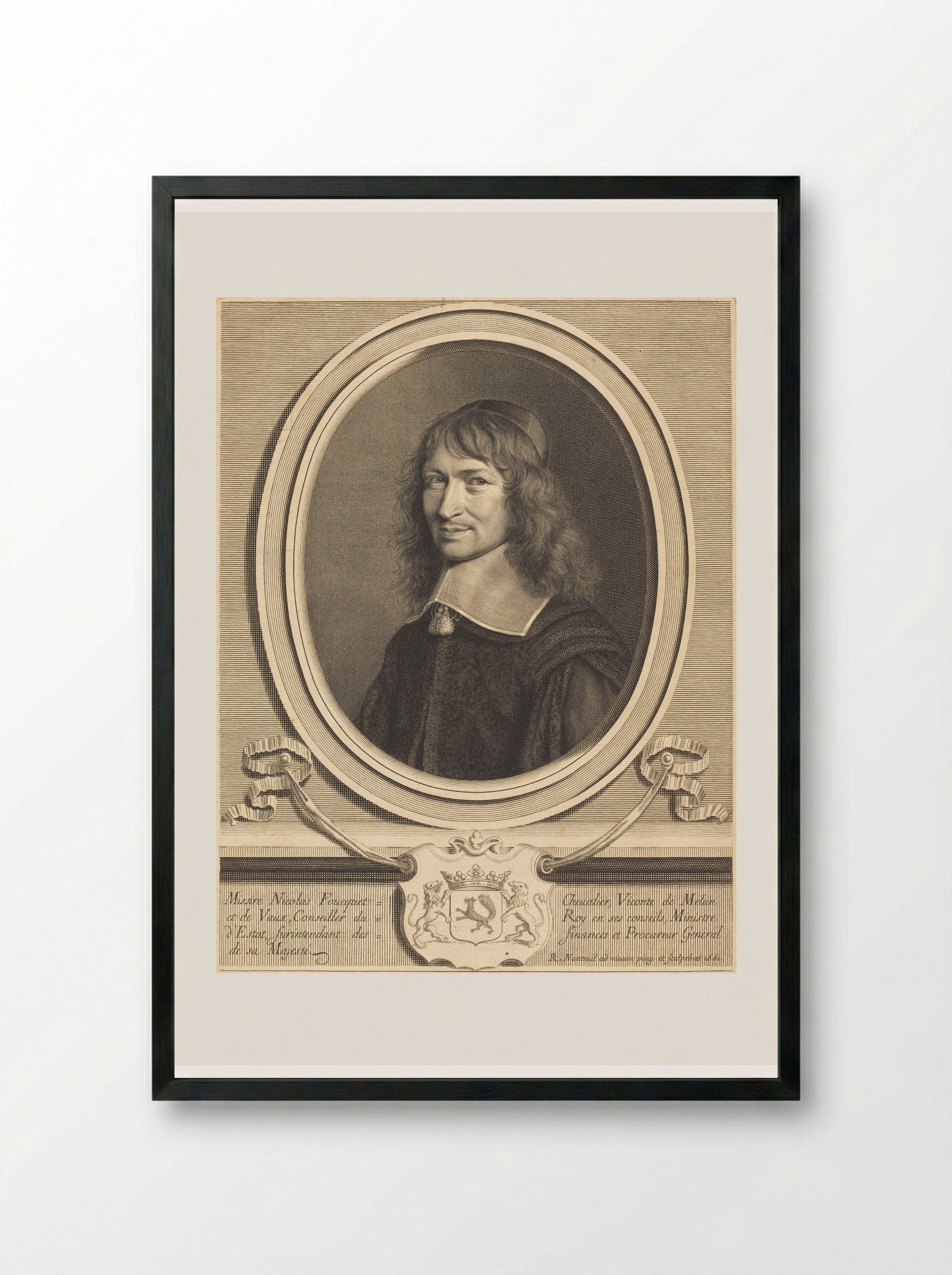 Nicolas Fouquet - Robert Nanteuil - Framed Print Black
