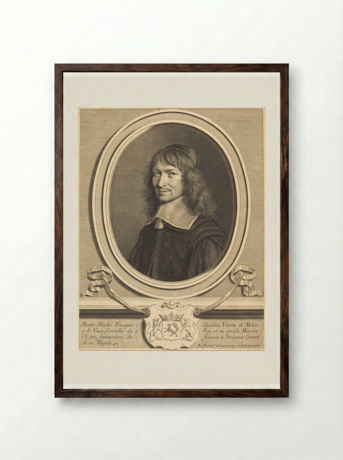 Nicolas Fouquet - Robert Nanteuil - Framed Print Dark Wood