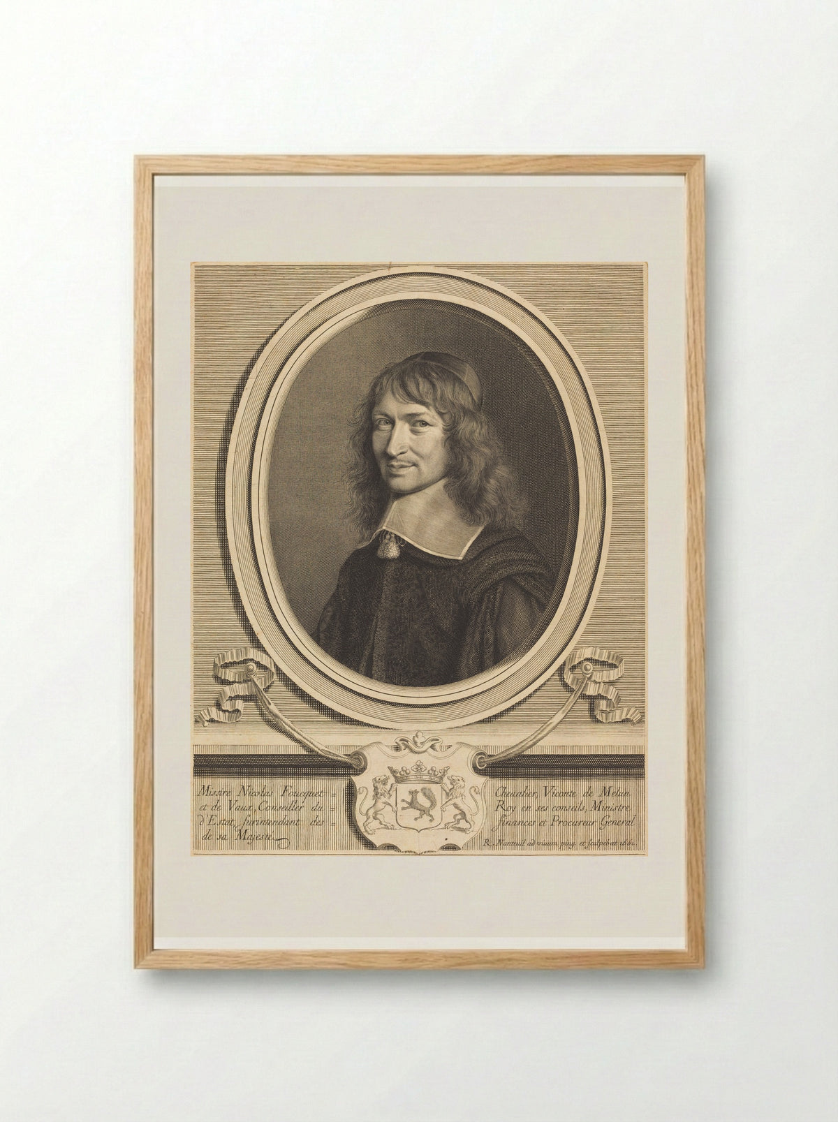 Nicolas Fouquet - Robert Nanteuil - Framed Print Wood