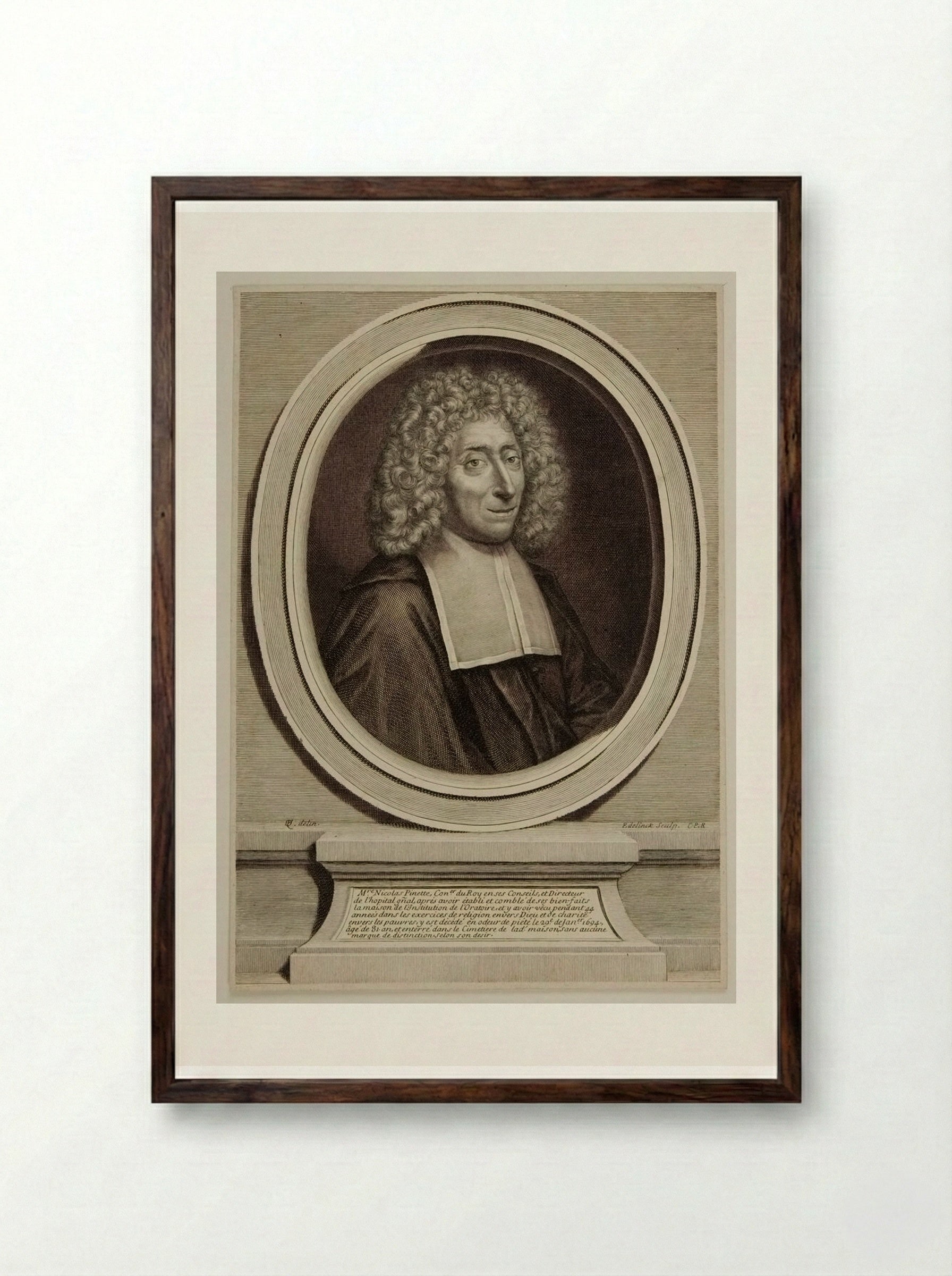 Nicolas Pinette - Gérard Edelinck - Framed Print Dark Wood
