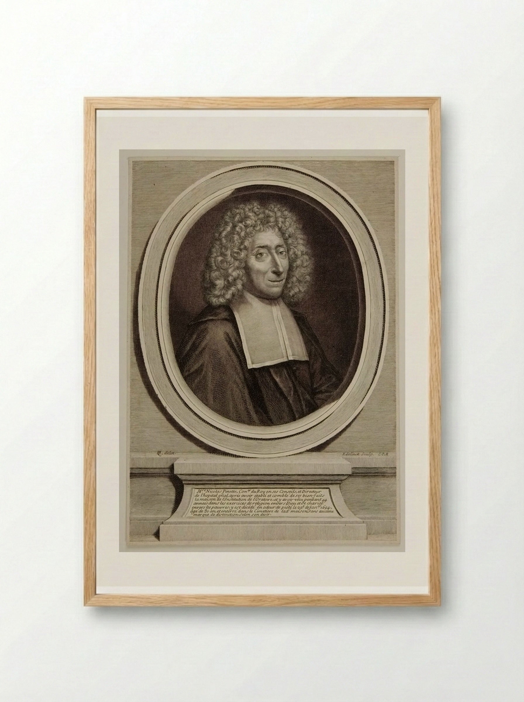 Nicolas Pinette - Gérard Edelinck - Framed Print Wood