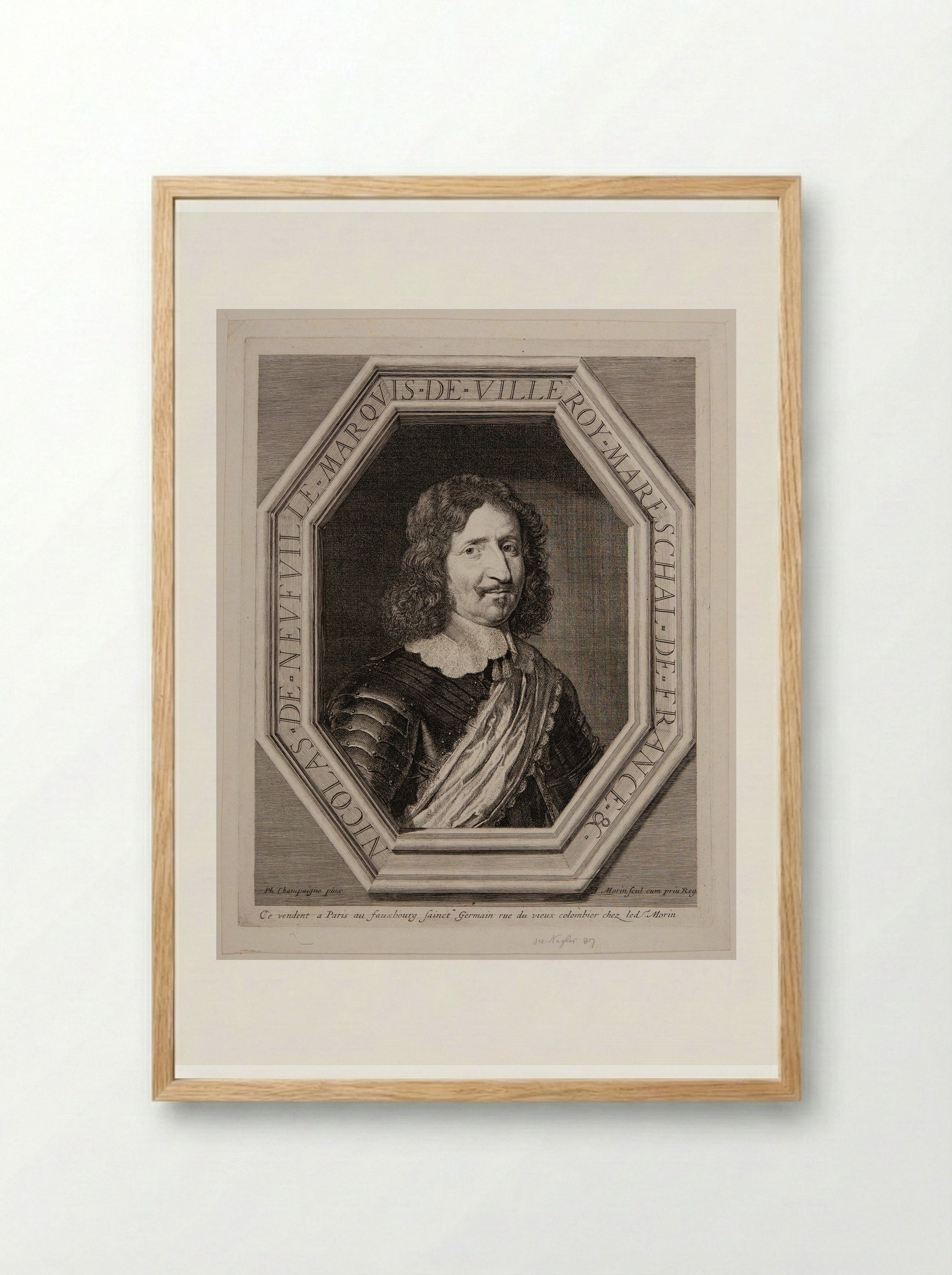 Nicolas de Neufville, Marquis de Villeroy - Jean Morin - Framed Print Wood
