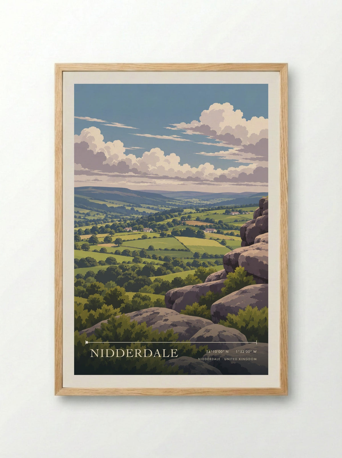 Nidderdale | Travel Poster - Framed Print Wood
