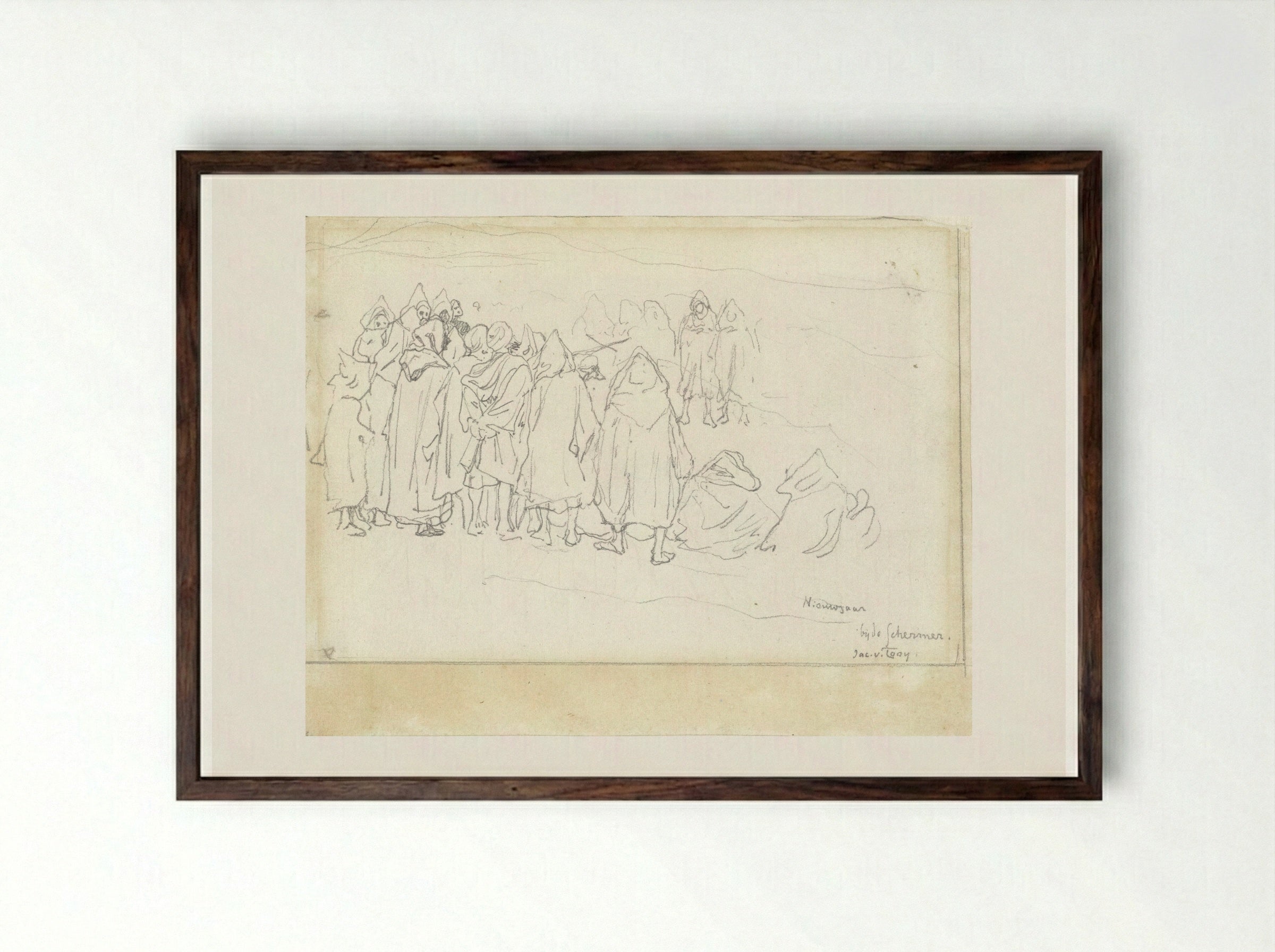 Nieuwjaar tussen arabieren - Jac van Looij - Framed Print Dark Wood