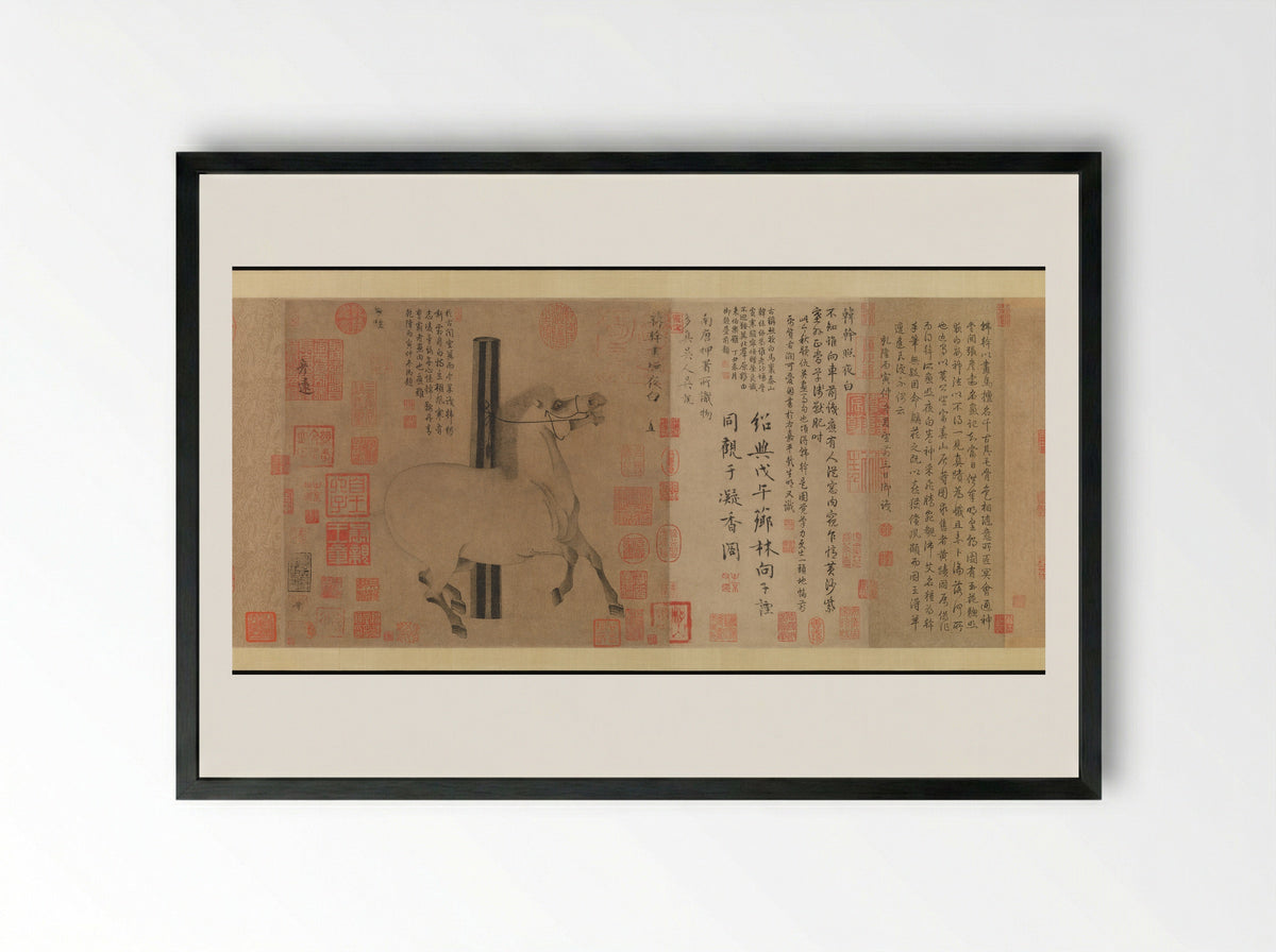 Night-Shining White - Han Gan - Framed Print Black
