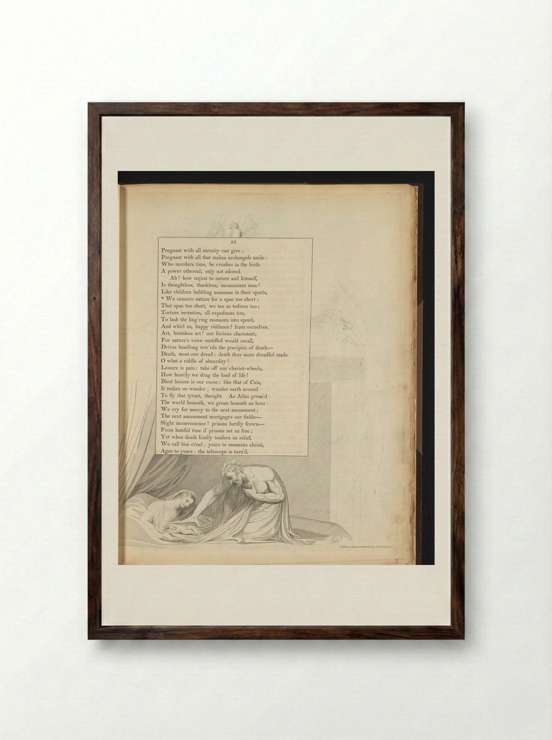Night Thoughts, Page 23 - William Blake - Framed Print Dark Wood