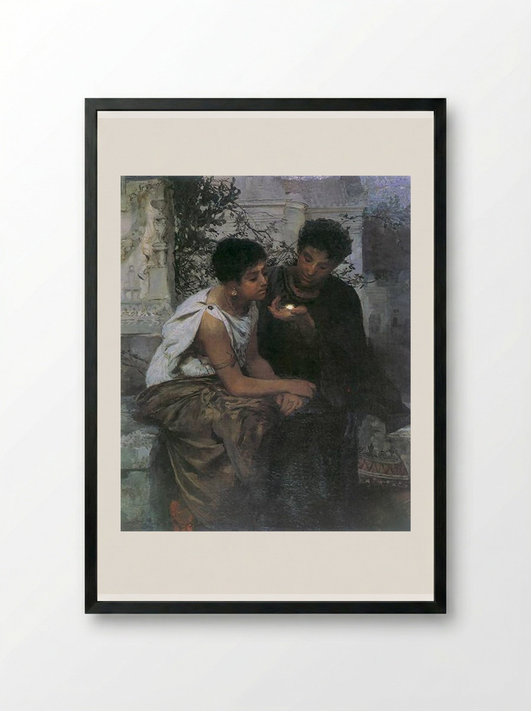 Night in Pompeii - Henryk Siemiradzki - Framed Print Black