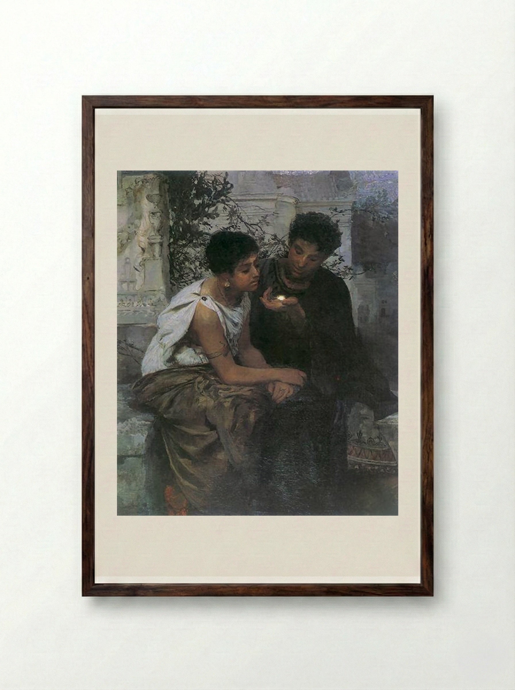 Night in Pompeii - Henryk Siemiradzki - Framed Print Dark Wood