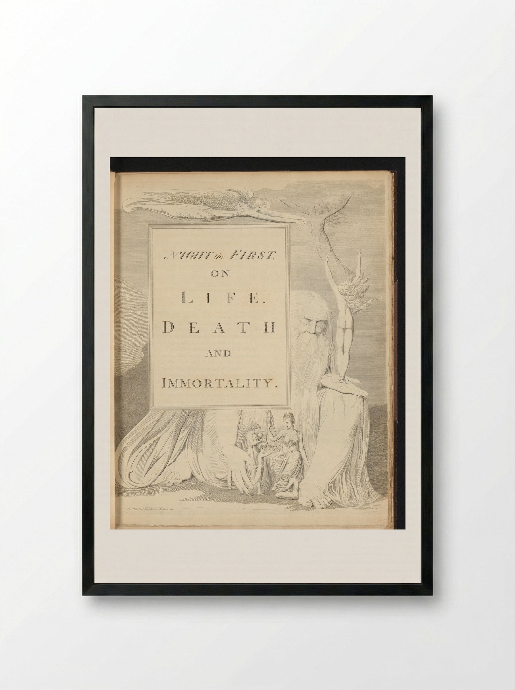 Night the First, on Life, Death and Immortality - William Blake - Framed Print Black