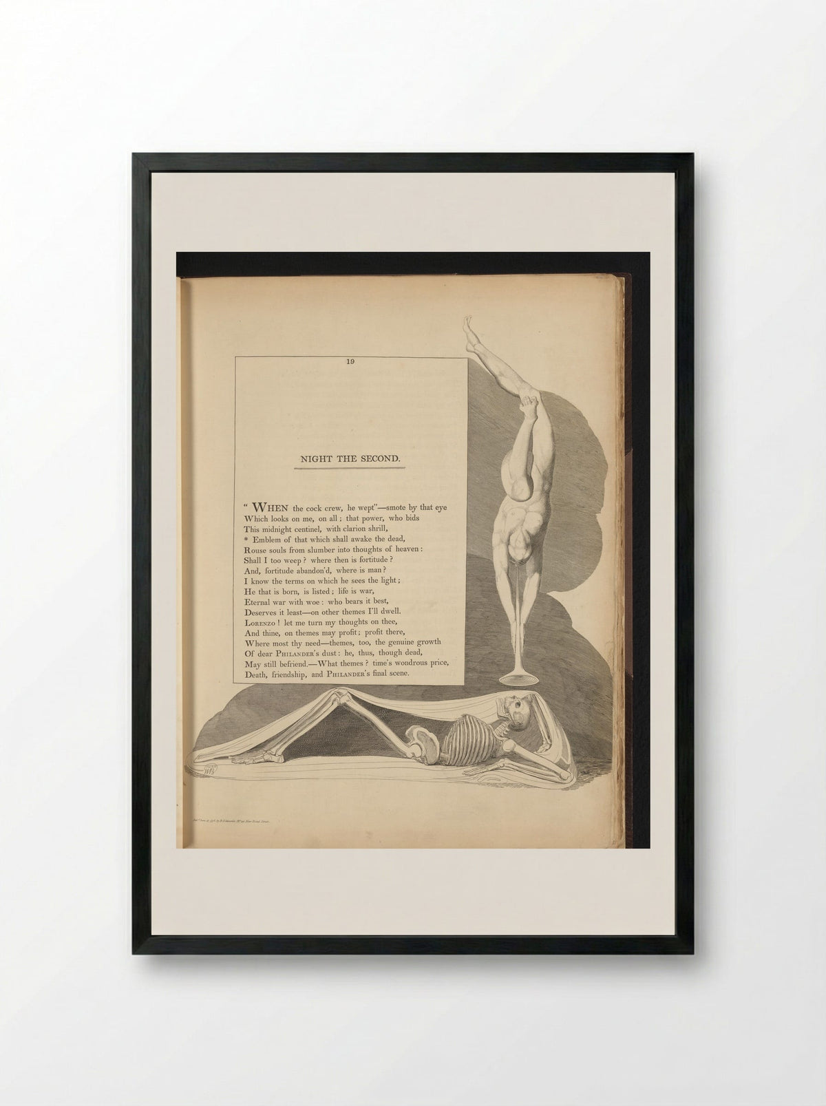 Night the Second - William Blake - Framed Print Black