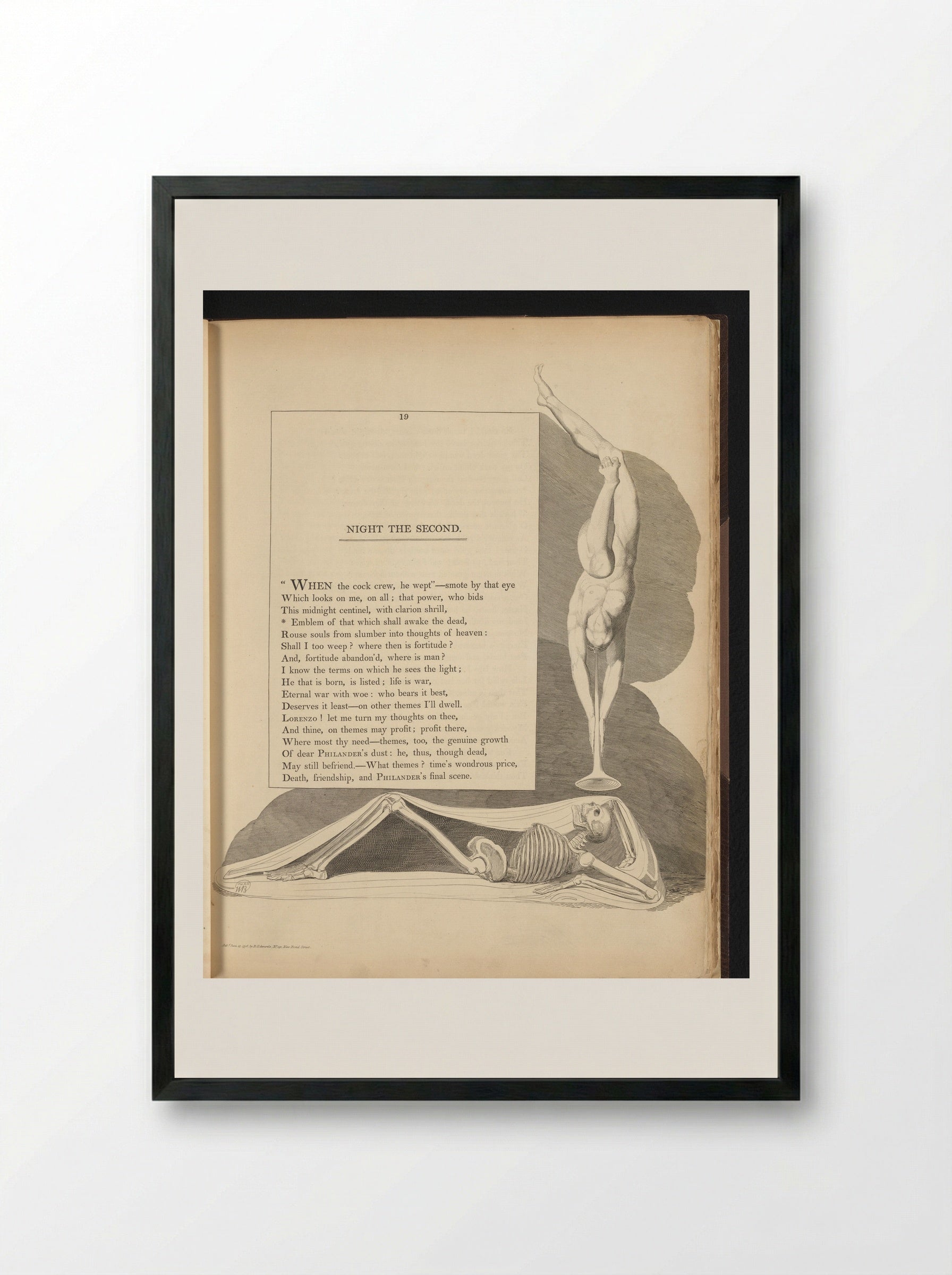 Night the Second - William Blake - Framed Print Black