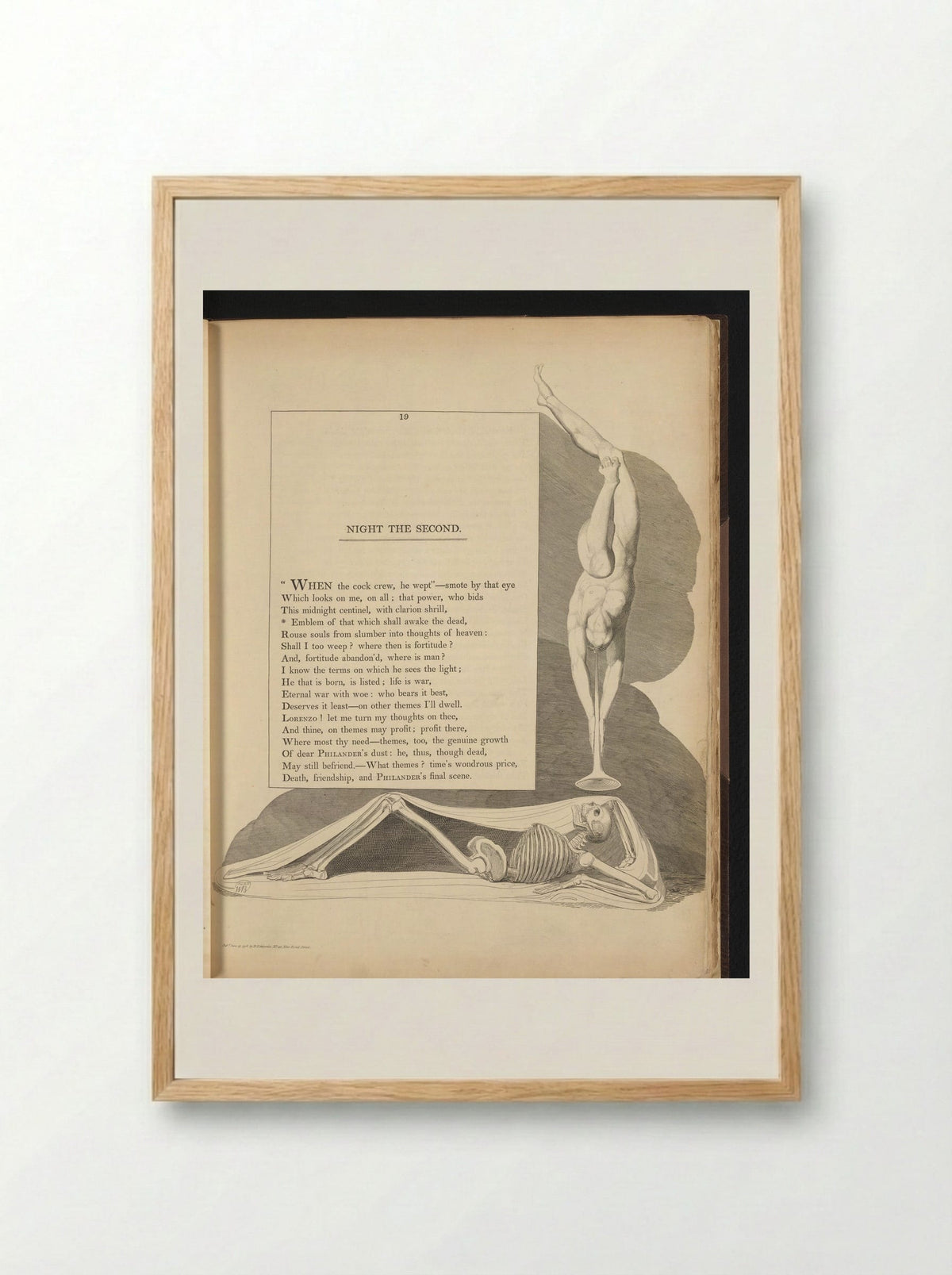 Night the Second - William Blake - Framed Print Wood