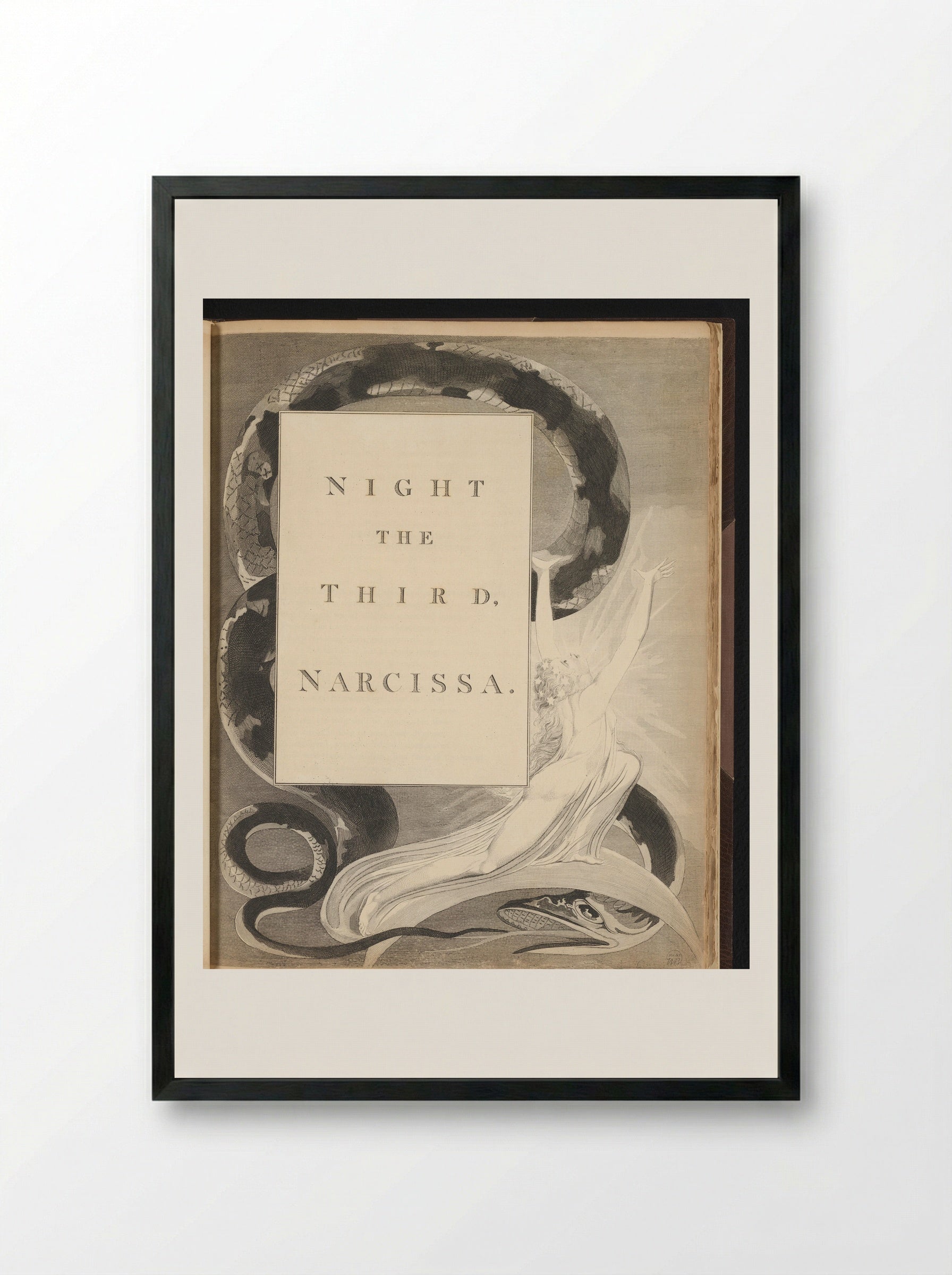 Night the Third, Narcissa - William Blake - Framed Print Black
