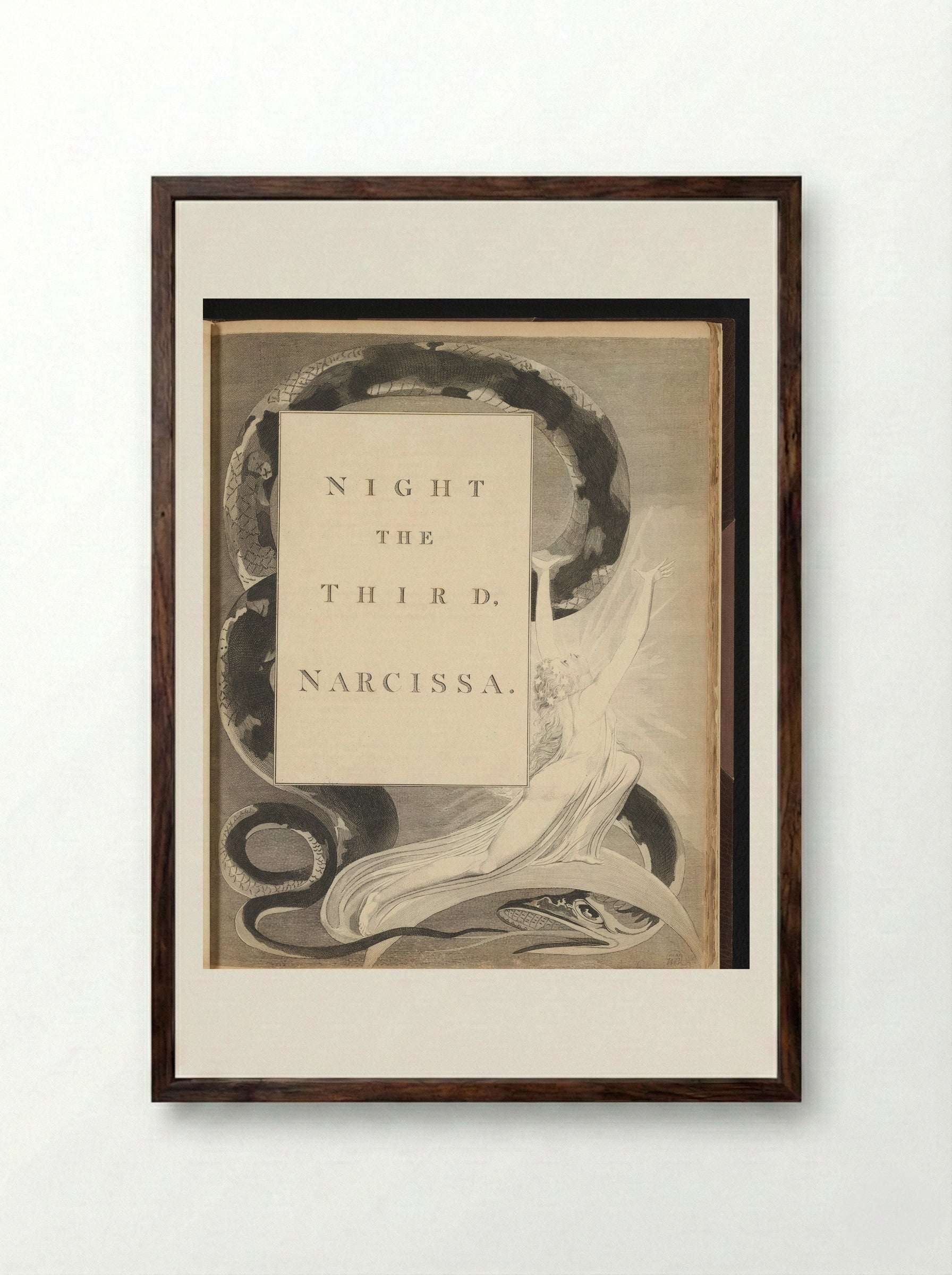 Night the Third, Narcissa - William Blake - Framed Print Dark Wood