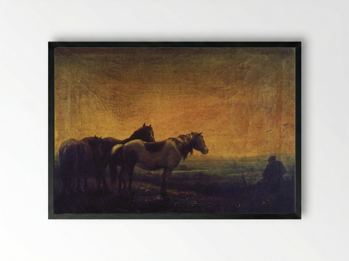 Night - Aleksey Savrasov - Framed Print Black