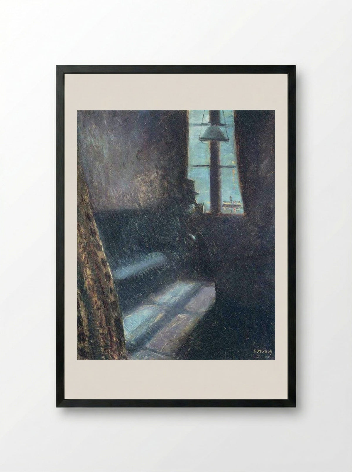Night - Edvard Munch - Framed Print Black