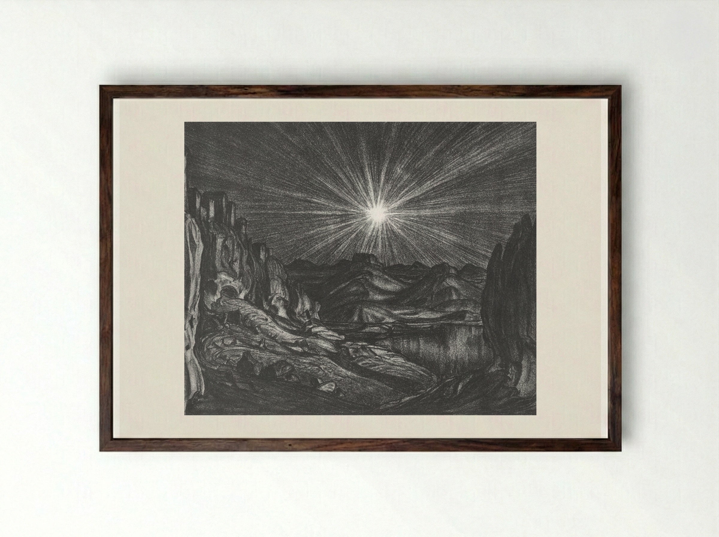 Night - Konstantin Bogaevsky - Framed Print Dark Wood