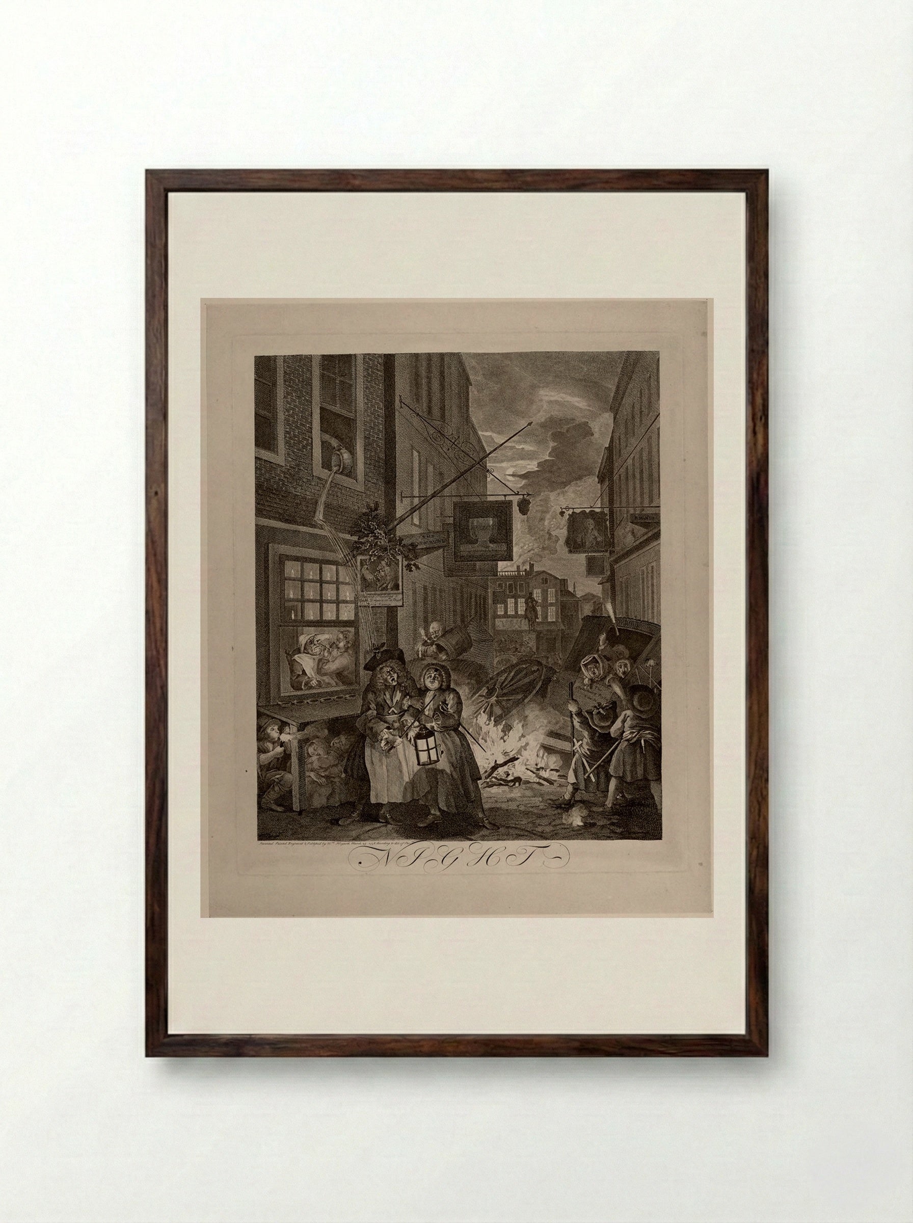 Night - William Hogarth - Framed Print Dark Wood