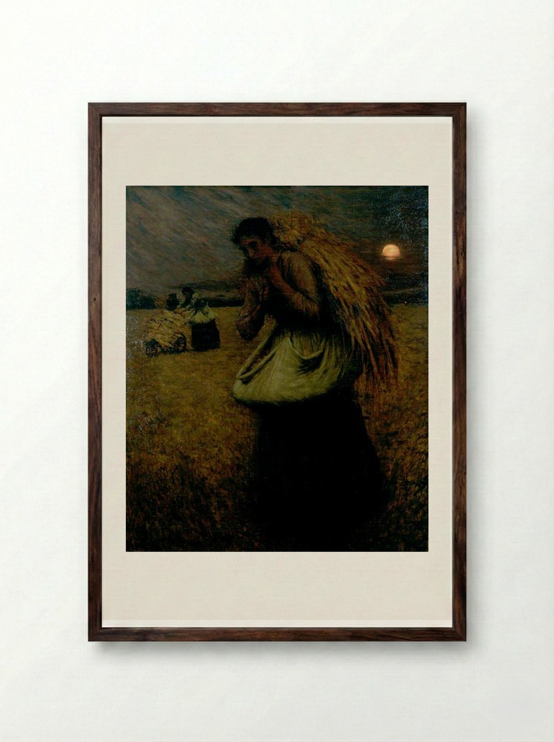Nightfall (The Gleaners) - Henry Herbert La Thangue - Framed Print Dark Wood