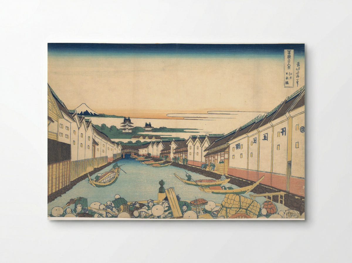 Nihonbashi in Edo - Katsushika Hokusai - Poster