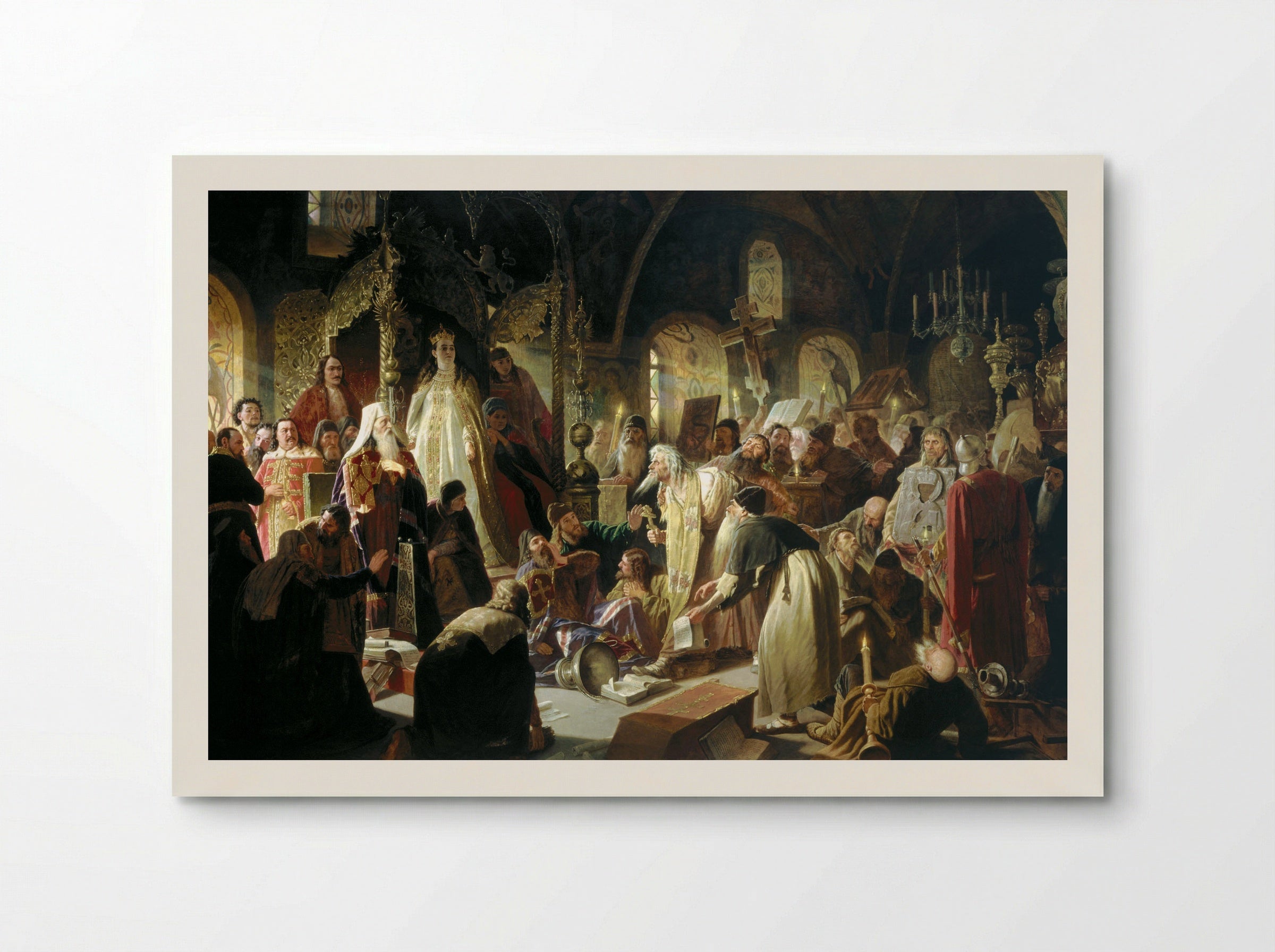 Nikita Pustosviat. Dispute on the Confession of Faith - Vasily Perov - Poster